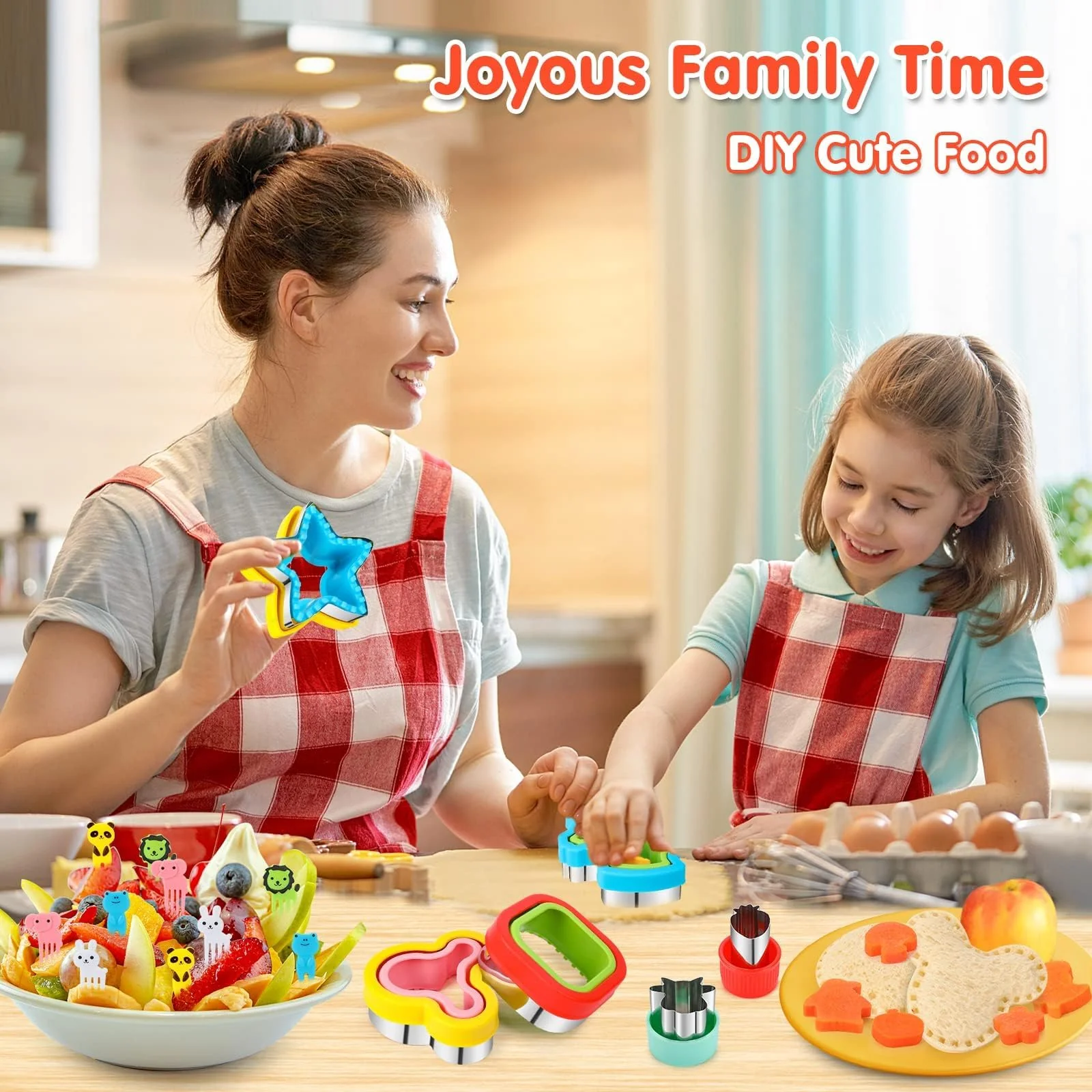 30Pcs Sandwich Cutter and Sealer for Kids Fruit Cutters Shapes Food Picks Crustless Sandwich Shape Cutters Decruster Sandwich Maker DIY Cookie Cutter Boys Girls School Bento Box - Image 3