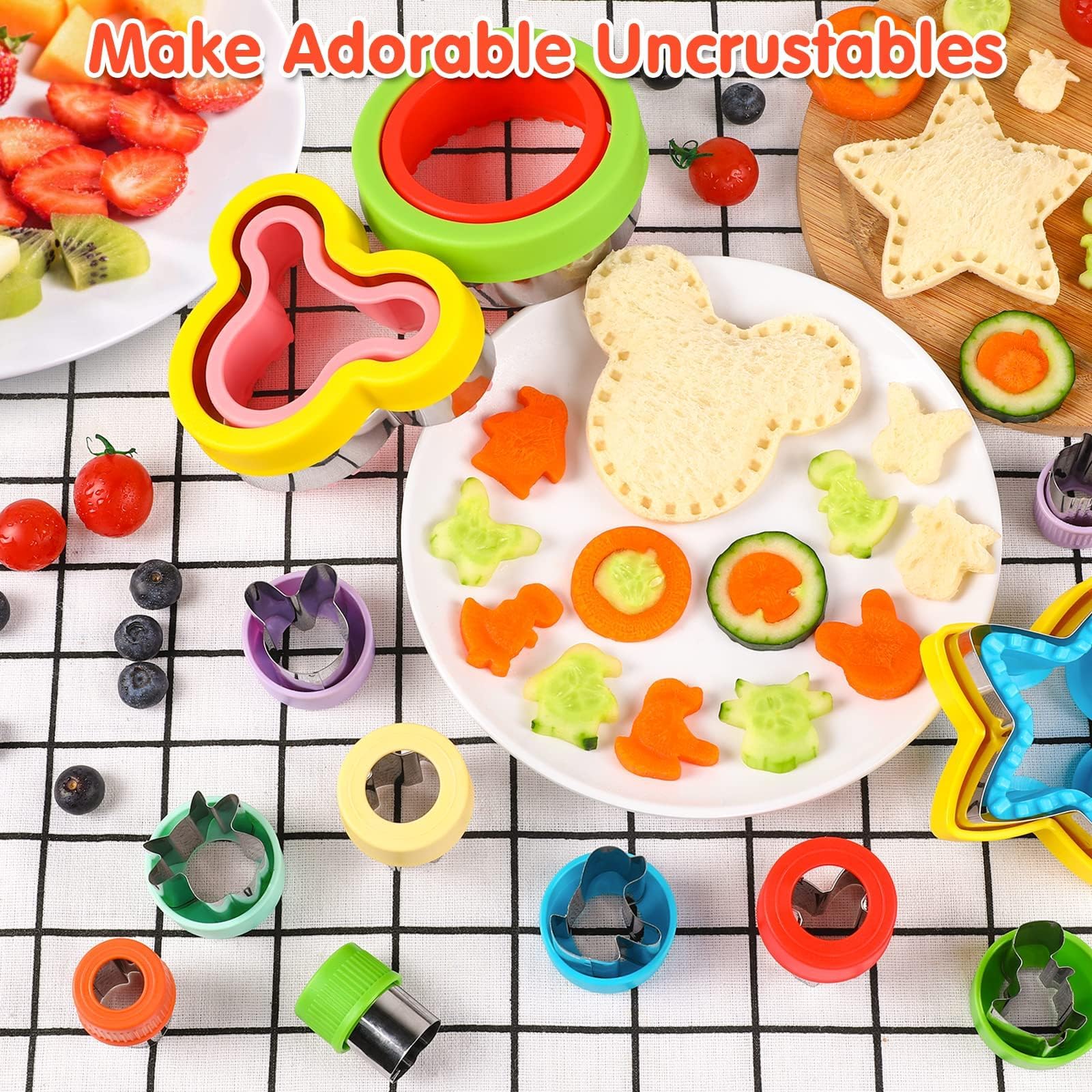 30Pcs Sandwich Cutter and Sealer for Kids Fruit Cutters Shapes Food Picks Crustless Sandwich Shape Cutters Decruster Sandwich Maker DIY Cookie Cutter Boys Girls School Bento Box - Image 7