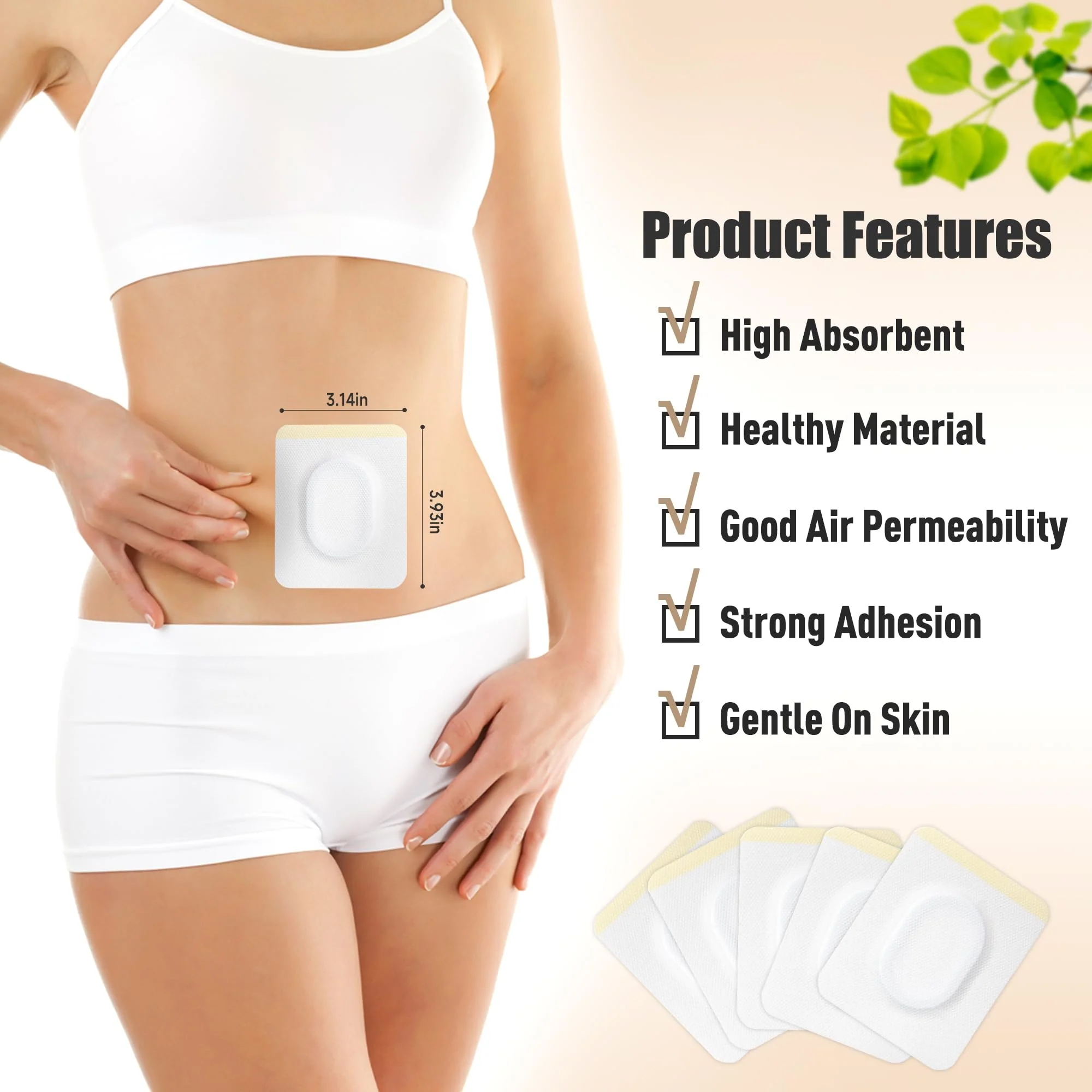 30Pcs ZINGTERRA Self-Adhesive Ellipse Castor Oil Pack Wrap for Belly Button,Disposable Highly Absorbent Organic Cotton Castor Oil Packs,No Wash,Anti-Seepage((Oil Not Included) - Image 4