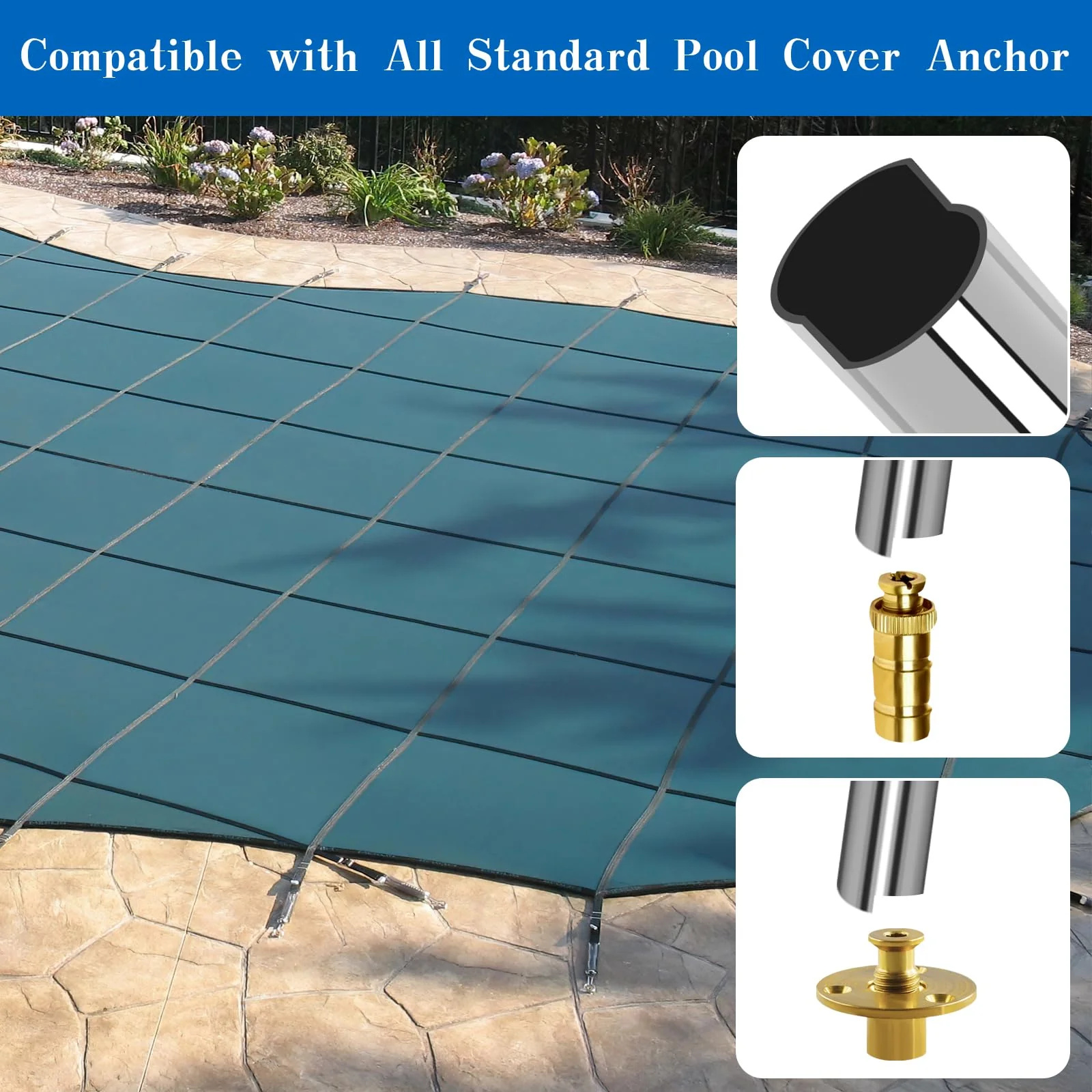 31-1/2 inch Pool Cover Tool, Extra Long Pool Cover Installation Tool, Swimming Pool Safety Cover Installation and Removal Rod Tool, Suitable for All Standard Pool Cover Anchors - Image 6