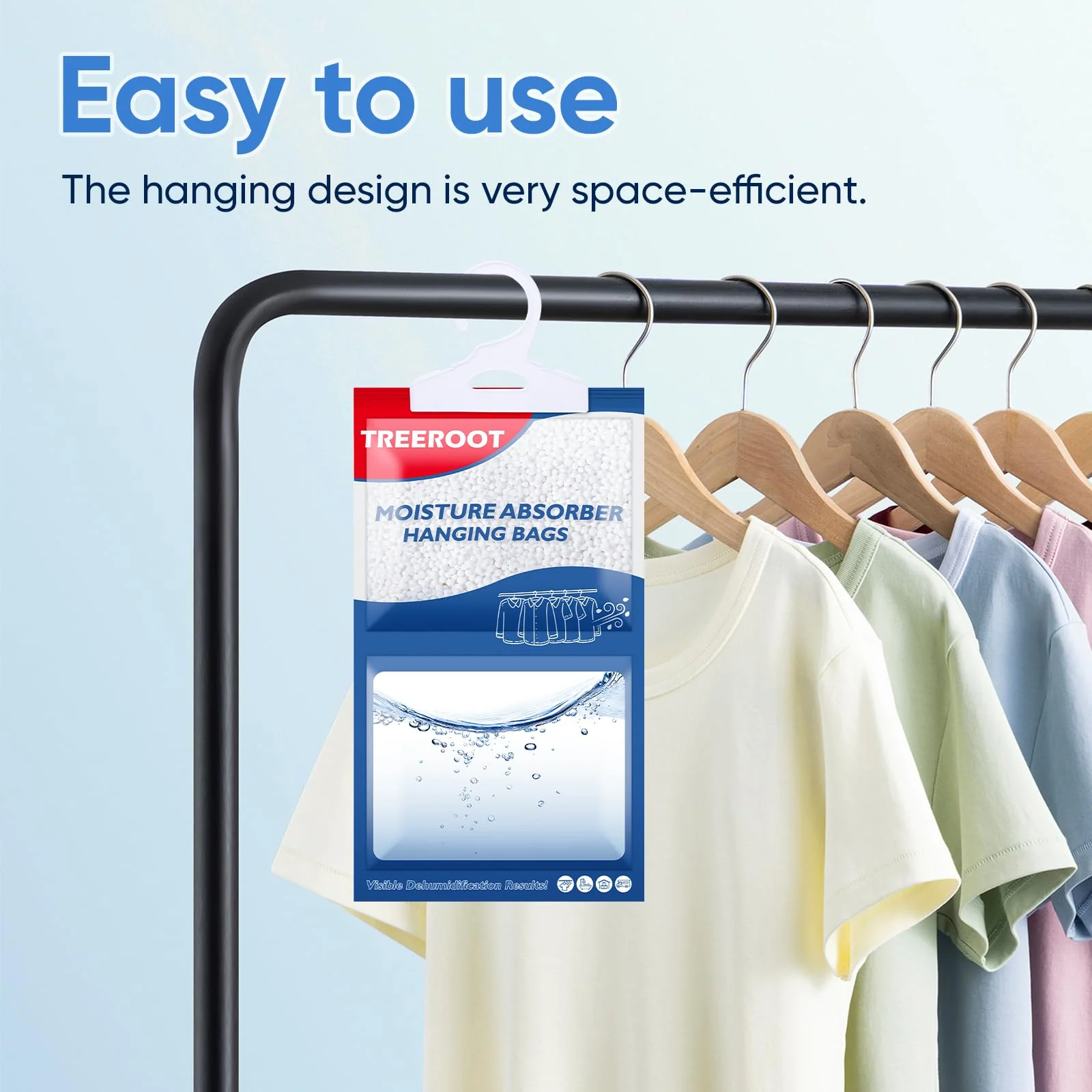 32 Pack Moisture Absorbers for Closet, 6.4OZ Hanging Closet Dehumidifier Bags, Hanging Humidity Absorber in Wardrobes, Kitchens and Bathrooms, Fragrance Free Portable Moisture bags - Image 5