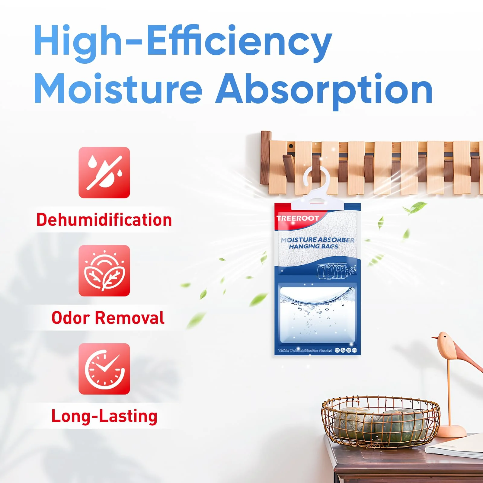 32 Pack Moisture Absorbers for Closet, 6.4OZ Hanging Closet Dehumidifier Bags, Hanging Humidity Absorber in Wardrobes, Kitchens and Bathrooms, Fragrance Free Portable Moisture bags - Image 7