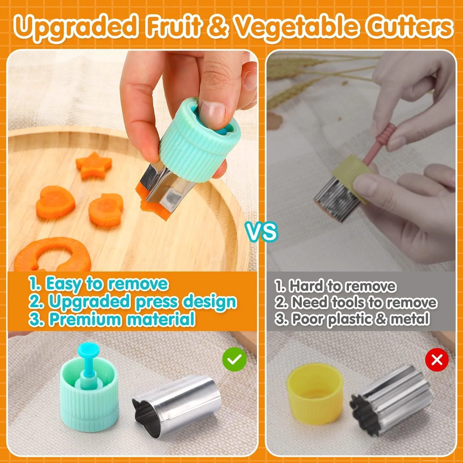 32PCS Sandwich Cutter and Sealer Set Sandwich Cutter for Kids, Vegetable Fruit Cutter Shapes with Food Picks for Kids School Lunch Bento Box Accessories Cookie Cutters - Image 4