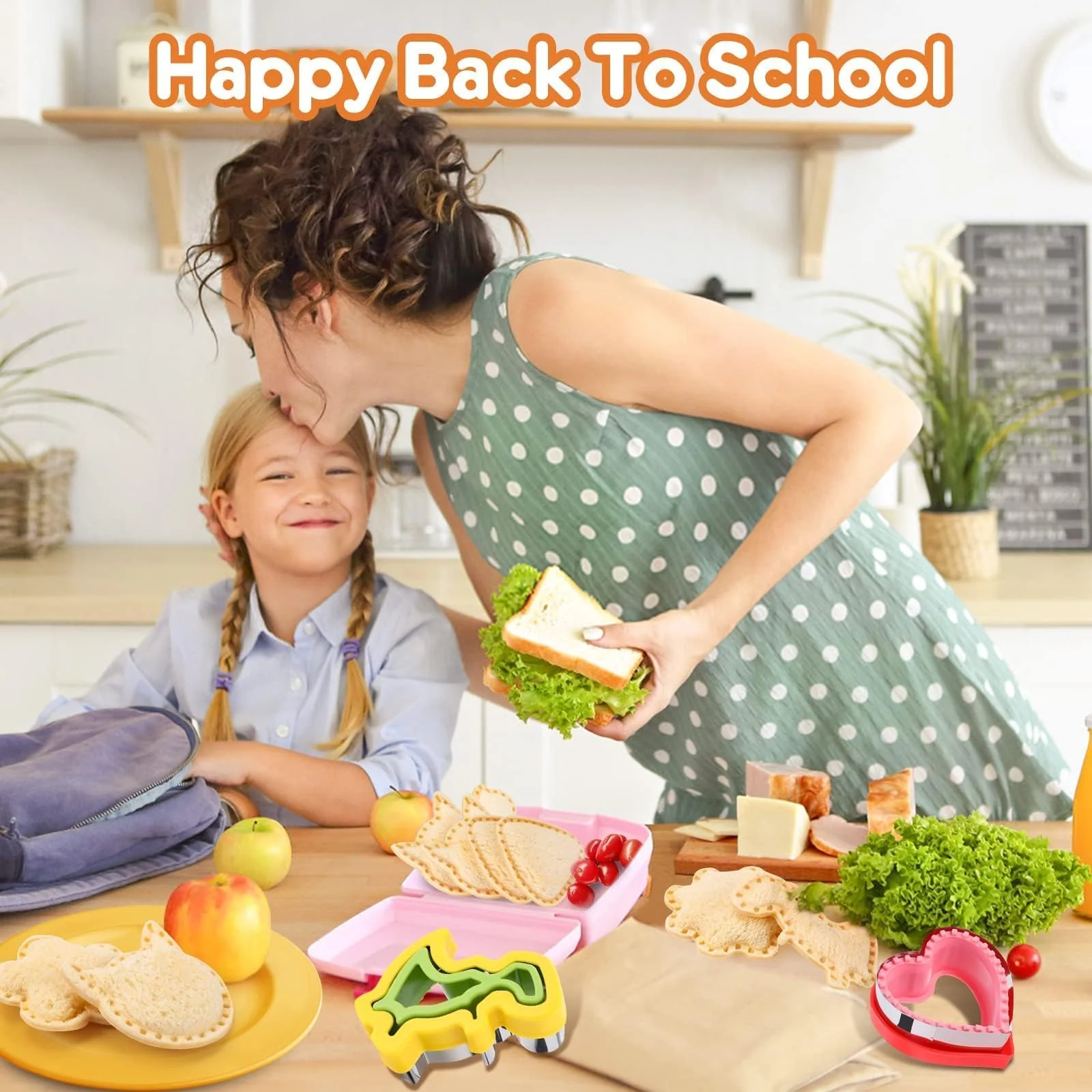 32PCS Sandwich Cutter and Sealer Set Sandwich Cutter for Kids, Vegetable Fruit Cutter Shapes with Food Picks for Kids School Lunch Bento Box Accessories Cookie Cutters - Image 6