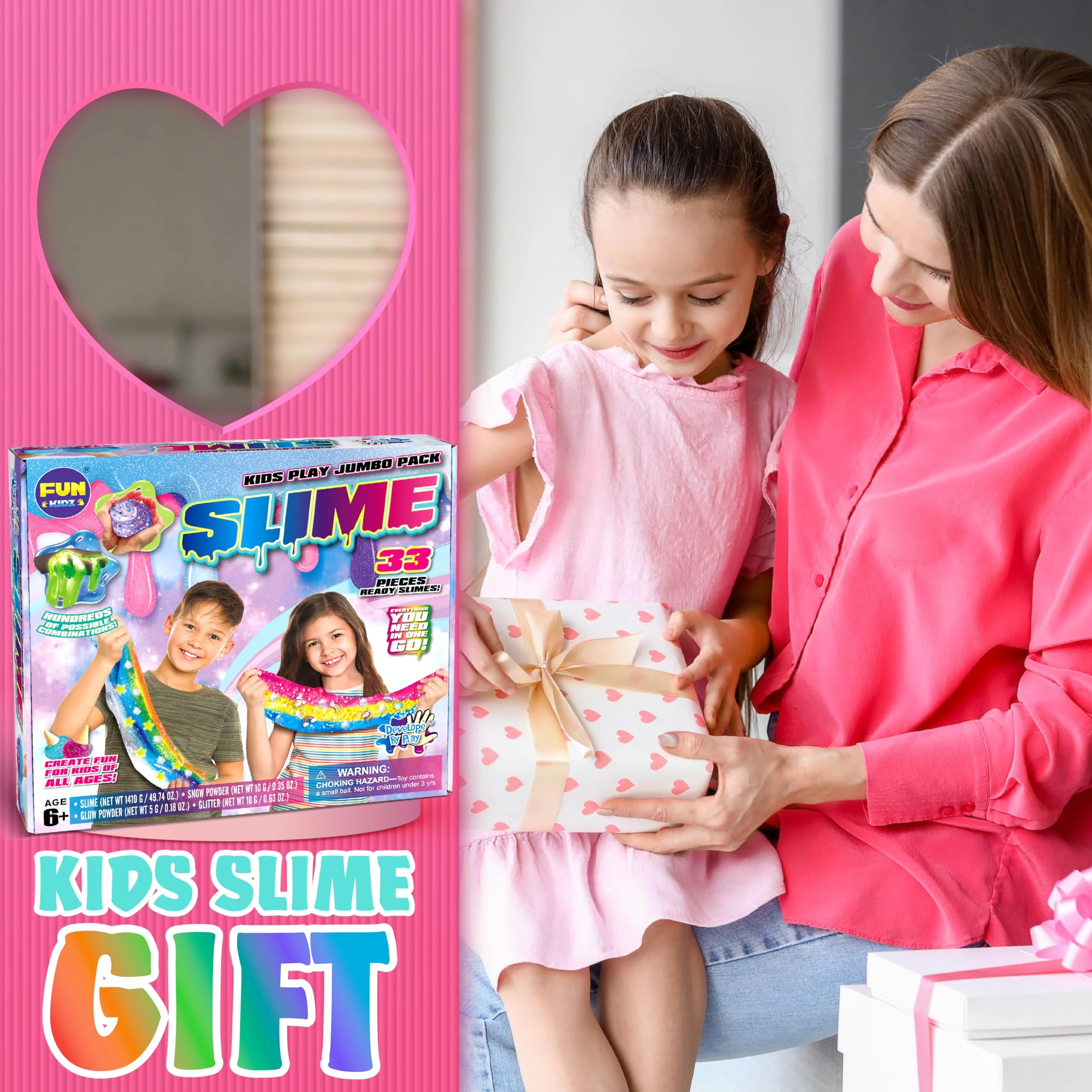 33 Cups Jumbo Slime Kit for Kids, FunKidz Premade Ultimate Slime Pack to DIY Soft, Cloud, Clear, Butter, Glitter, Glow in Dark Slime Making Kit Party Favors Gift Toys for Girls and Boys - Image 3
