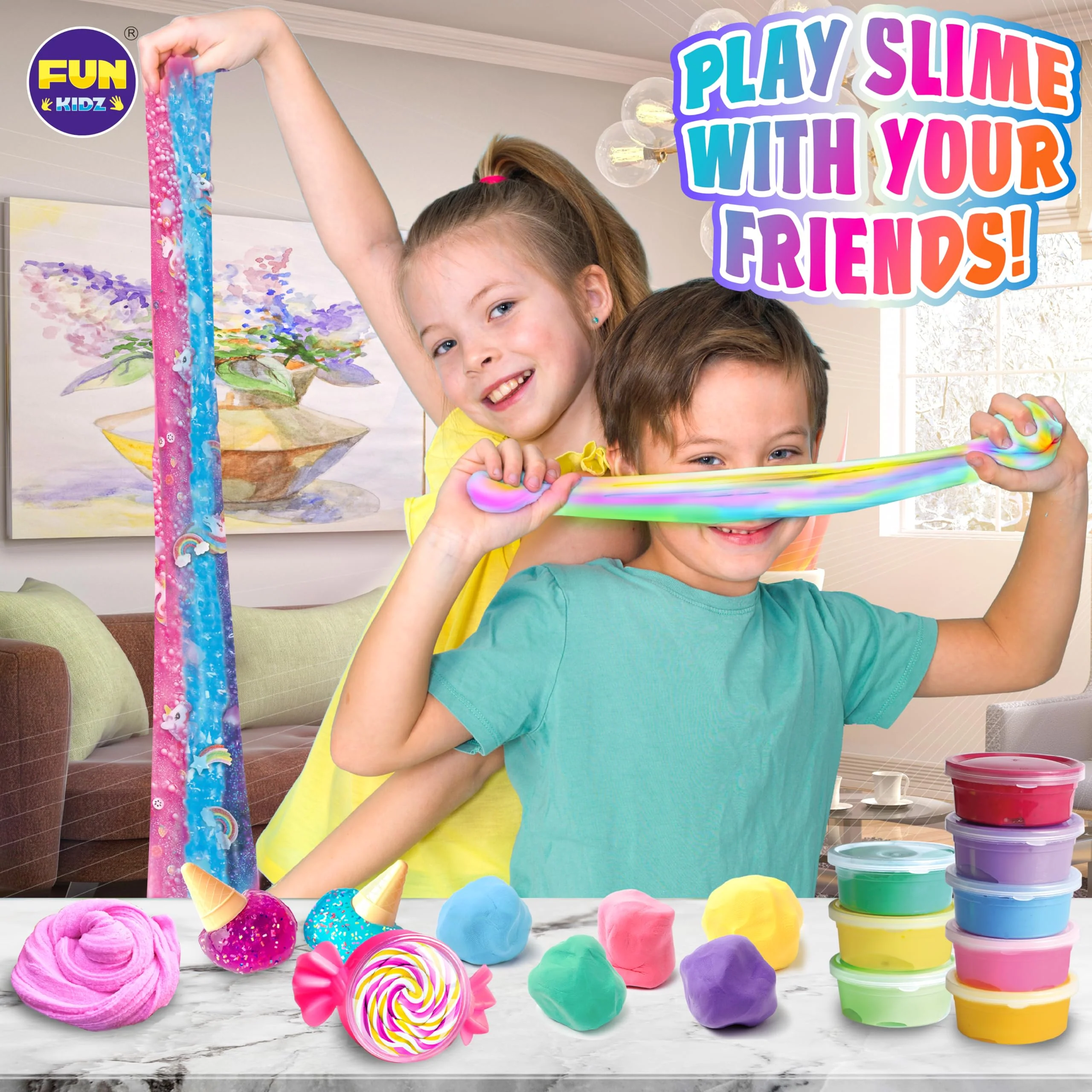 33 Cups Jumbo Slime Kit for Kids, FunKidz Premade Ultimate Slime Pack to DIY Soft, Cloud, Clear, Butter, Glitter, Glow in Dark Slime Making Kit Party Favors Gift Toys for Girls and Boys - Image 5