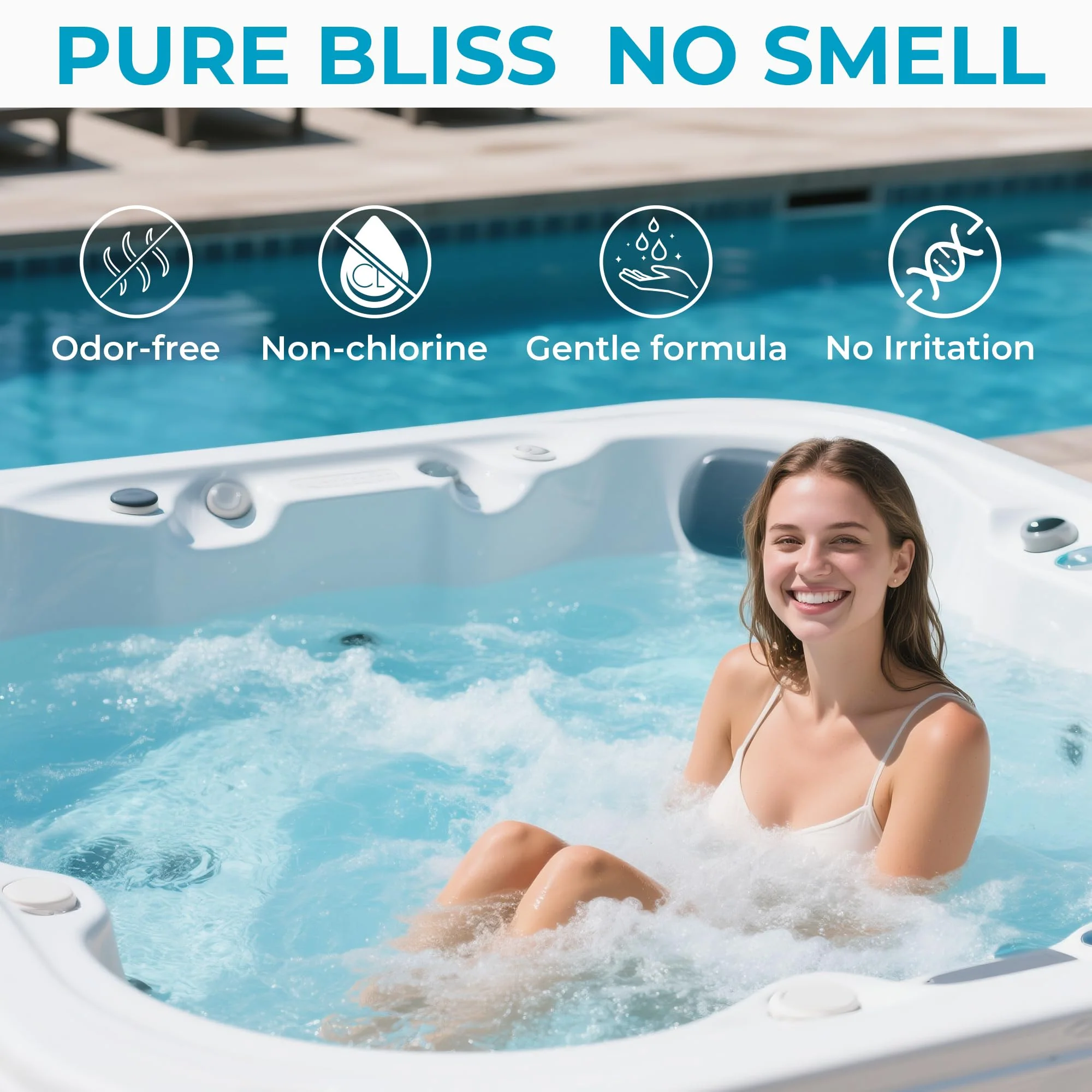 35.2oz Non-Chlorine Spa Shock Oxidizing Cleaner for Hot Tub, Chlorine-Free Water Care & Enhanced Cleaner for Hot Tubs, Spas and Pools, Quick Dissolving, Fast-Acting - 2.2 Lbs. - Image 3
