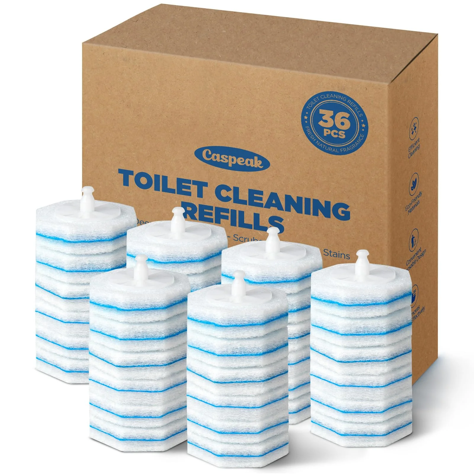 36 Count Toilet Wand Refills For Clorox Toilet Wand, 5X Cleaning Power Toilets Bowl Cleaners With Exclusive Formula, High-Density Disposable Toilets Brush Scrubber - No Falling Apart, Fresh Fragrance