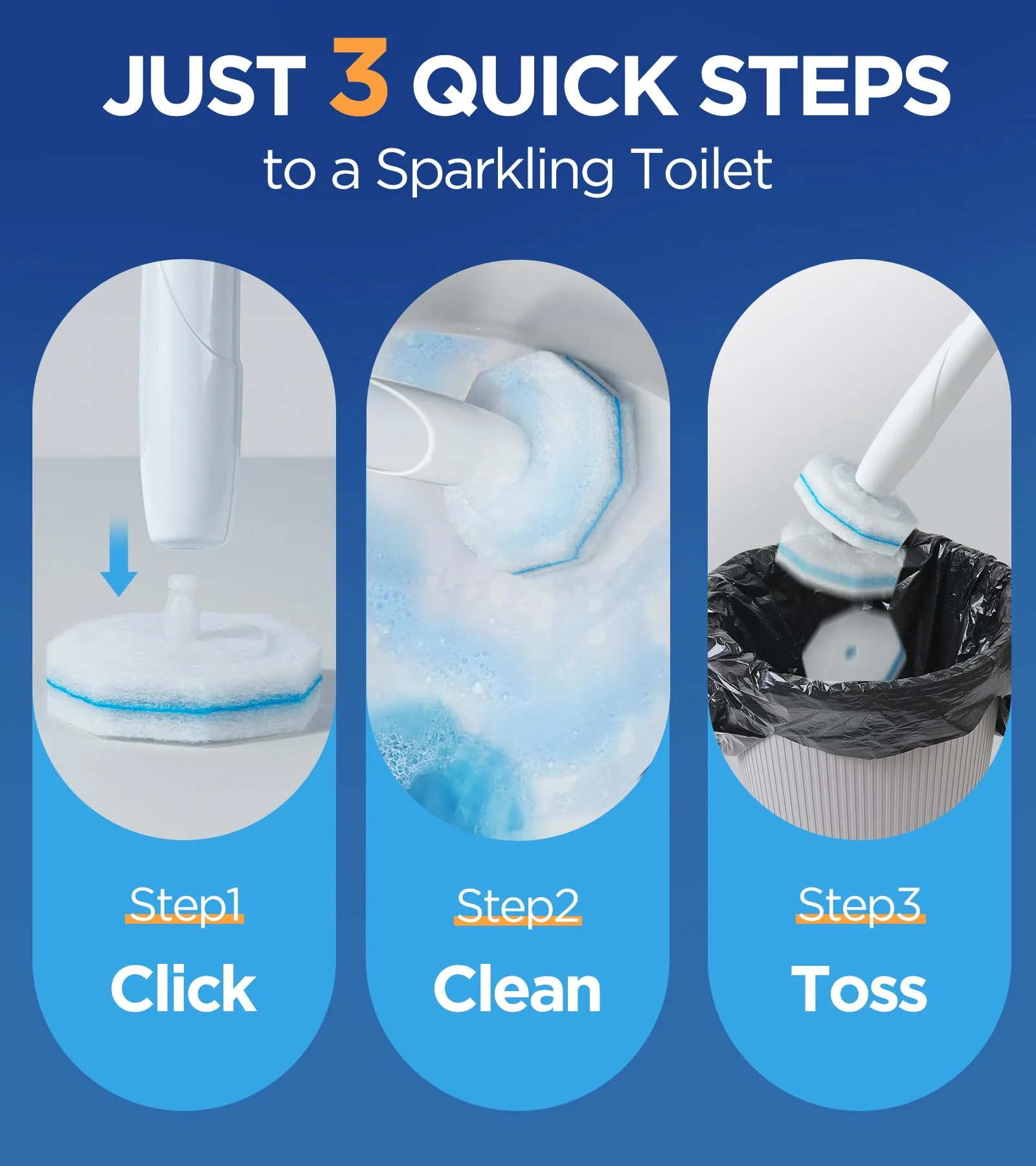 36 Count Toilet Wand Refills For Clorox Toilet Wand, 5X Cleaning Power Toilets Bowl Cleaners With Exclusive Formula, High-Density Disposable Toilets Brush Scrubber - No Falling Apart, Fresh Fragrance - Image 3