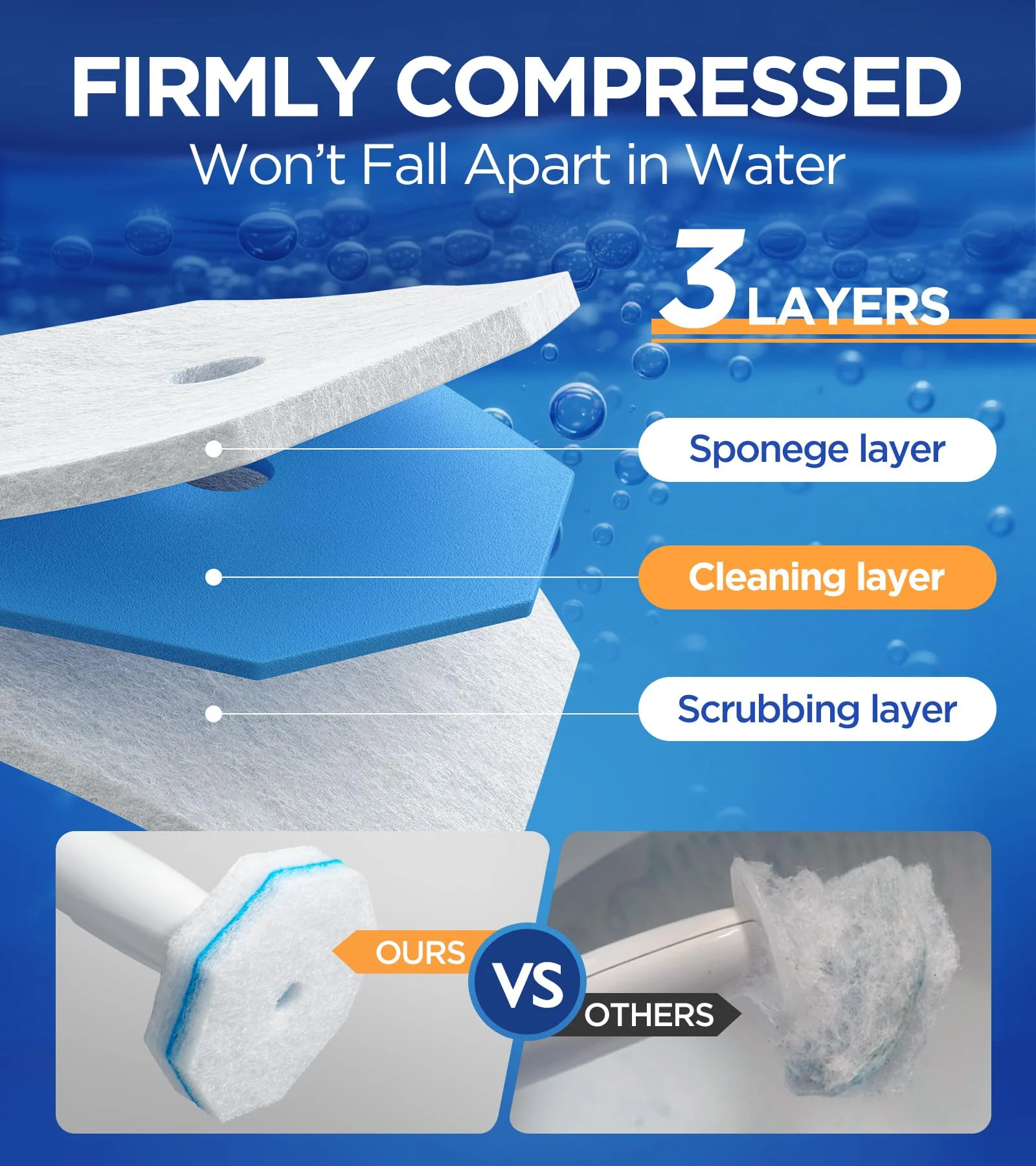 36 Count Toilet Wand Refills For Clorox Toilet Wand, 5X Cleaning Power Toilets Bowl Cleaners With Exclusive Formula, High-Density Disposable Toilets Brush Scrubber - No Falling Apart, Fresh Fragrance - Image 6