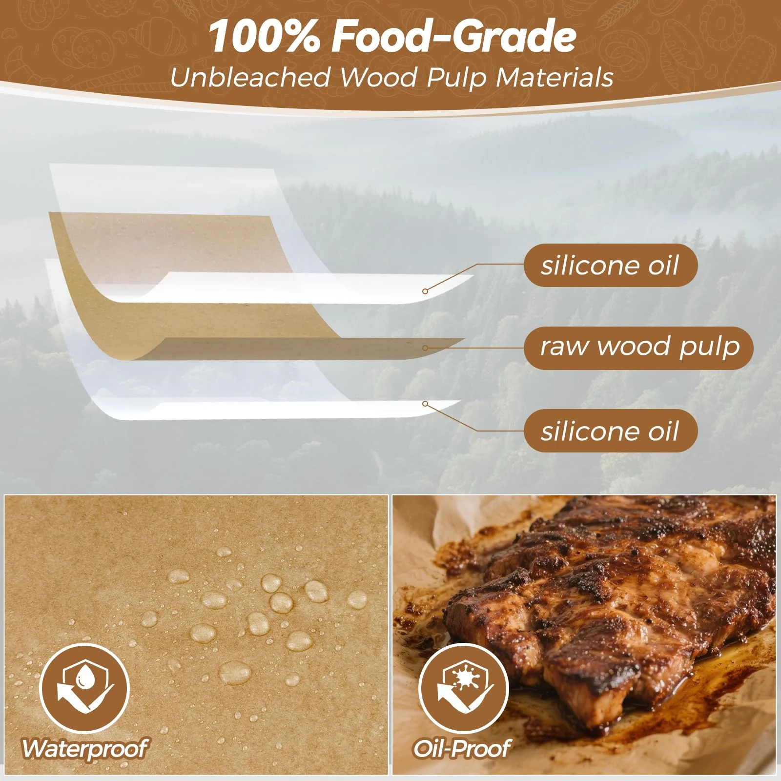 360 Count 12"x 16" Heavy Duty Parchment Paper Sheets for Baking, No-Stick & No-Leak Unbleached Baking Paper, Pre-cut Half Parchment Paper Sheets for Oven, Air Fryer, Microwave - Image 5