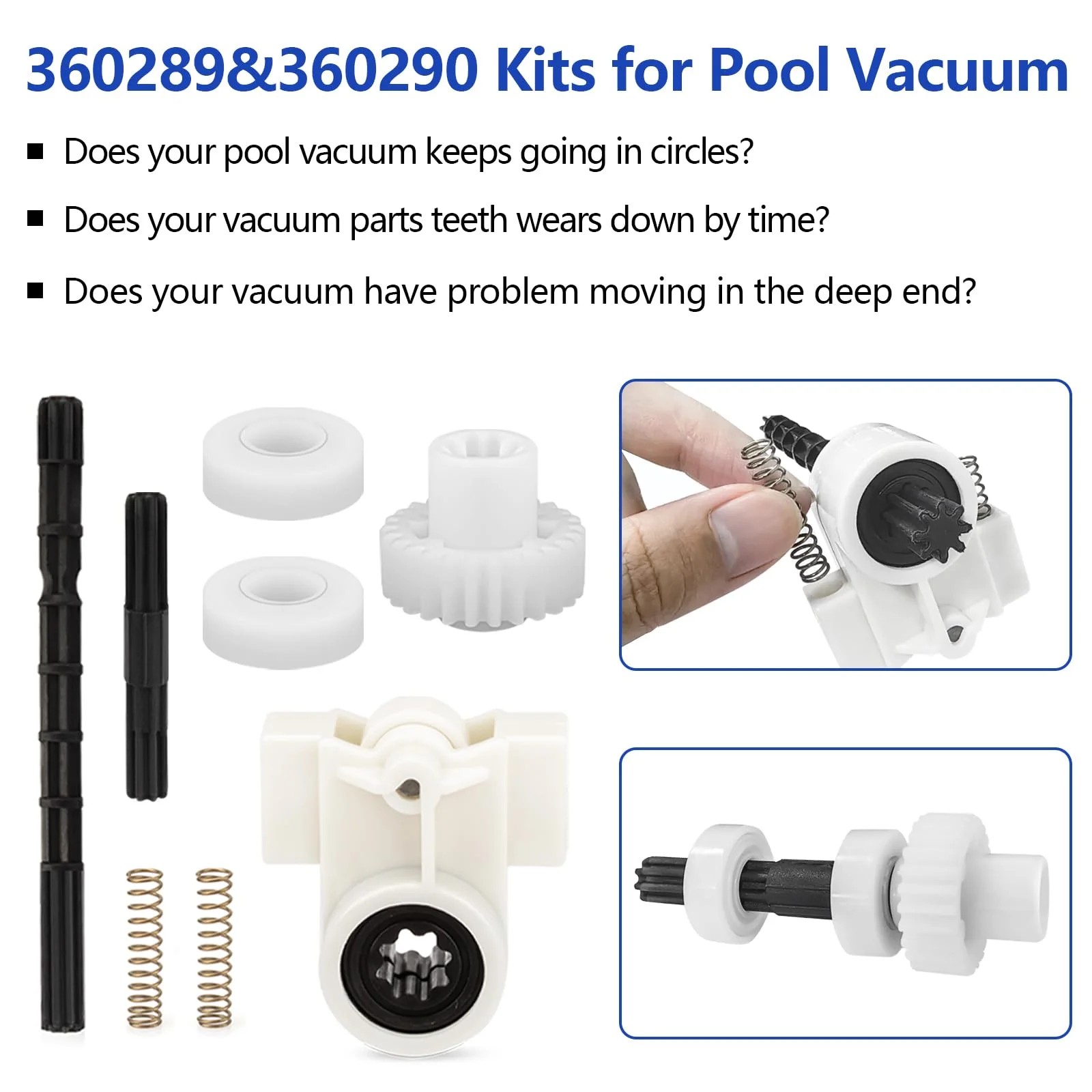 360289 Left Drive Kit & 360290 Right Drive Kit Pool Cleaner Bearings Tune Up Kit for Pentair Kreepy Krauly Rebel & Kreepy Krauly Warrior Pool Automatic Suction Cleaners/Vacuum Drive Axle Assembly - Image 3