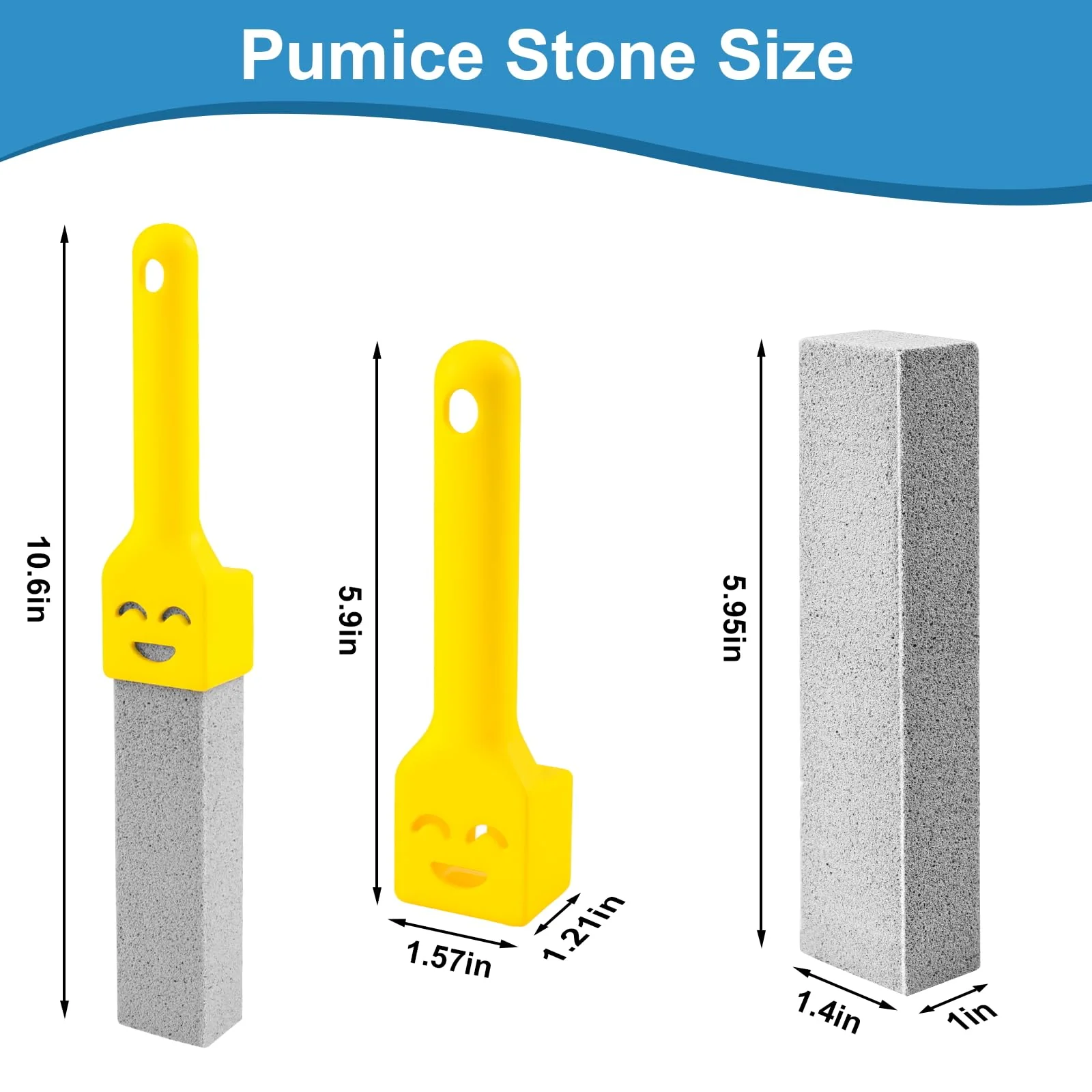 38 Pack Pumice Stone with 2 Handles, Toilet Bowl Cleaner Ring Remover, Pumice Stone for Toilet Cleaning, Bathtub, Grill, Pool, Sinks, Stove Grates - Reusable Scouring Stones Cleaner - Image 7