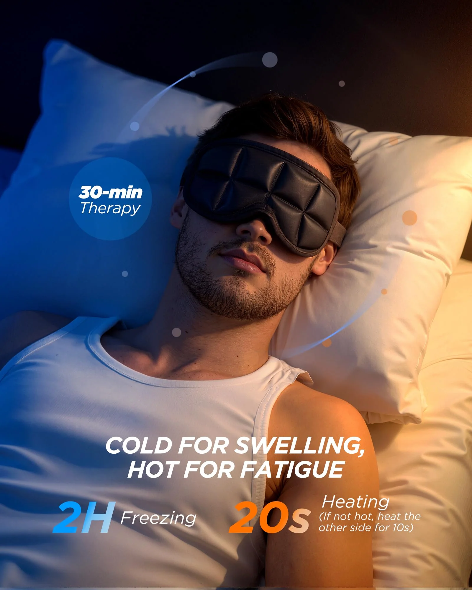 3D Cooling Sleep Mask with Double Coldfocus Gel - Frozen Cold Gel Eyes Mask with Contoured Blackout Hot & Cold Therapy for Women, Men Sleeping on Airplane Traveling for Migraine, Dry Puffy Eye,2 Packs - Image 4