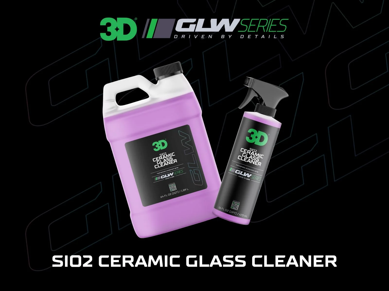 3D SiO2 Ceramic Glass Cleaner, GLW Series | Water & Rain Repellent | All-Weather Protective Ceramic Glass Cleaner | Safe for Tinted, Non-Tinted Windows & Mirrors | DIY Car Detailing | 64 oz - Image 8