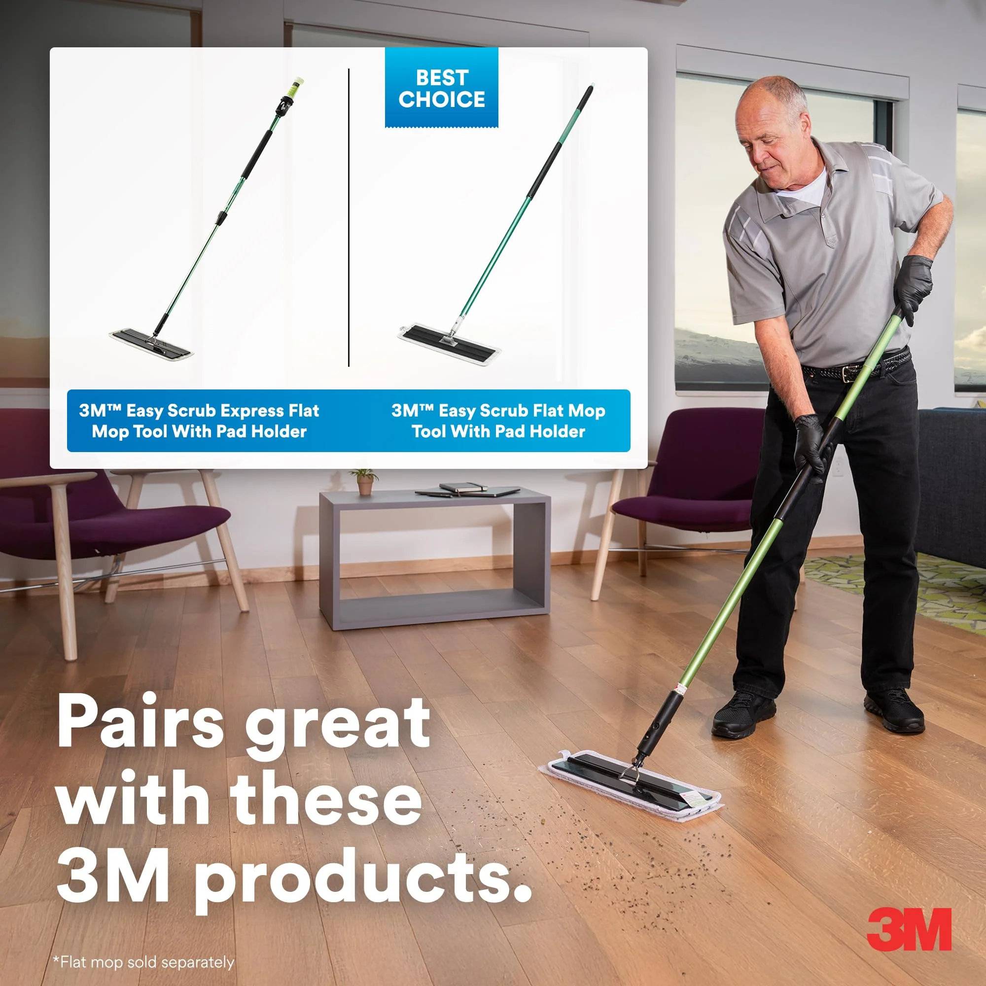 3M Easy Trap Sweep and Dust Sheets, 1 Roll of 60 8" x 6" Sheets, Disposable Easy Sweep Floor Duster, Picks Up 8x More Dirt, Dust, Sand, Hair, Works on Dry or Wet Surfaces, Hardwood Floors, 59152W - Image 2
