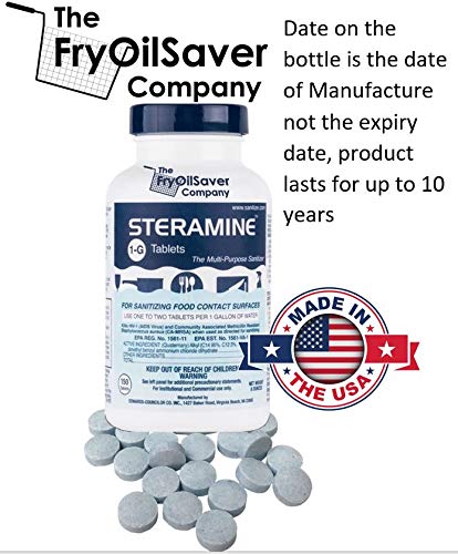 4 Bottles Steramine Sanitizer Tablets - 15x QT-10 Test Strip - Multi Purpose Steramine Sanitizing Tablets for Food Contact Surface, Kitchen, Restaurant Cleaning & Food Truck by FryOilSaver (600 Count) - Image 4