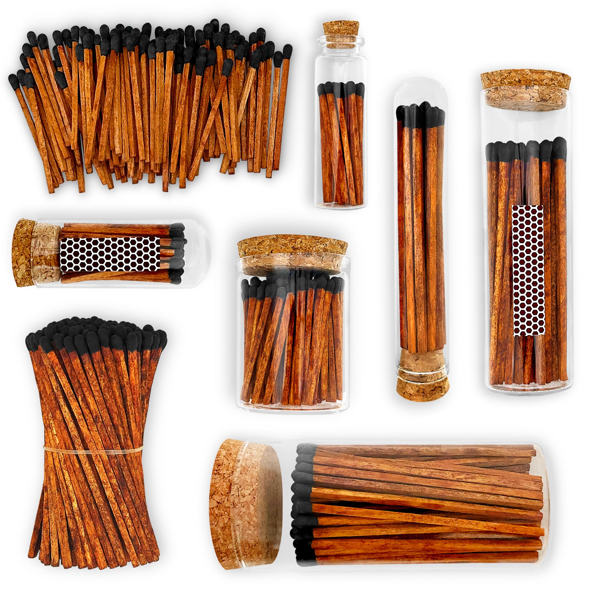 4" Espresso Matches + Striker Stickers Included | 300 Brown Stick Black Tip Decorative Safety Matches | Premium Long Matchsticks | Gifts, Home Decor, & Candle Accessories by Thankful Greetings - Image 6
