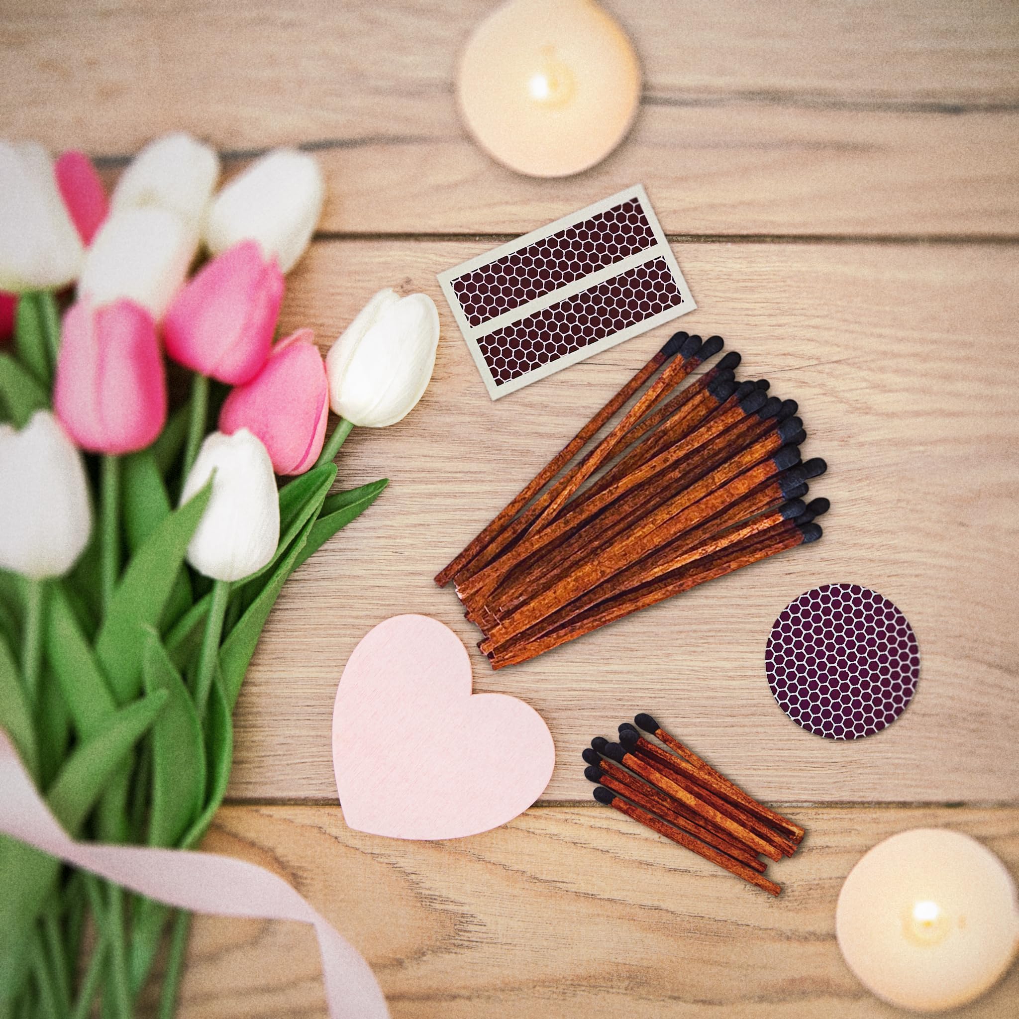 4" Espresso Matches + Striker Stickers Included | 300 Brown Stick Black Tip Decorative Safety Matches | Premium Long Matchsticks | Gifts, Home Decor, & Candle Accessories by Thankful Greetings - Image 8