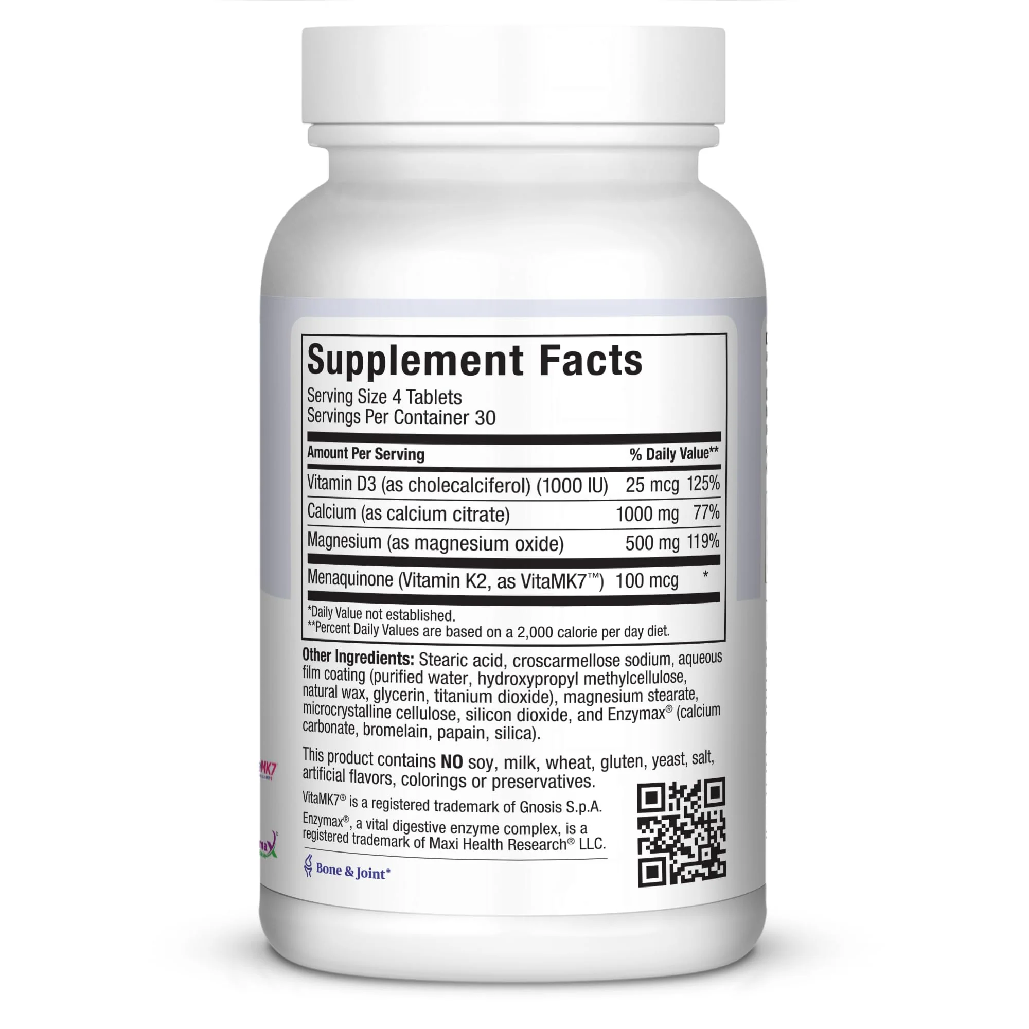 4-in-1 Calcium 1000mg with Vitamin D3 - Calcium Supplement for Women and Men with Vitamin K2 D3 1000 IU - Extra Strength Calcium Citrate for Bone and Heart Support (120ct) - Image 7