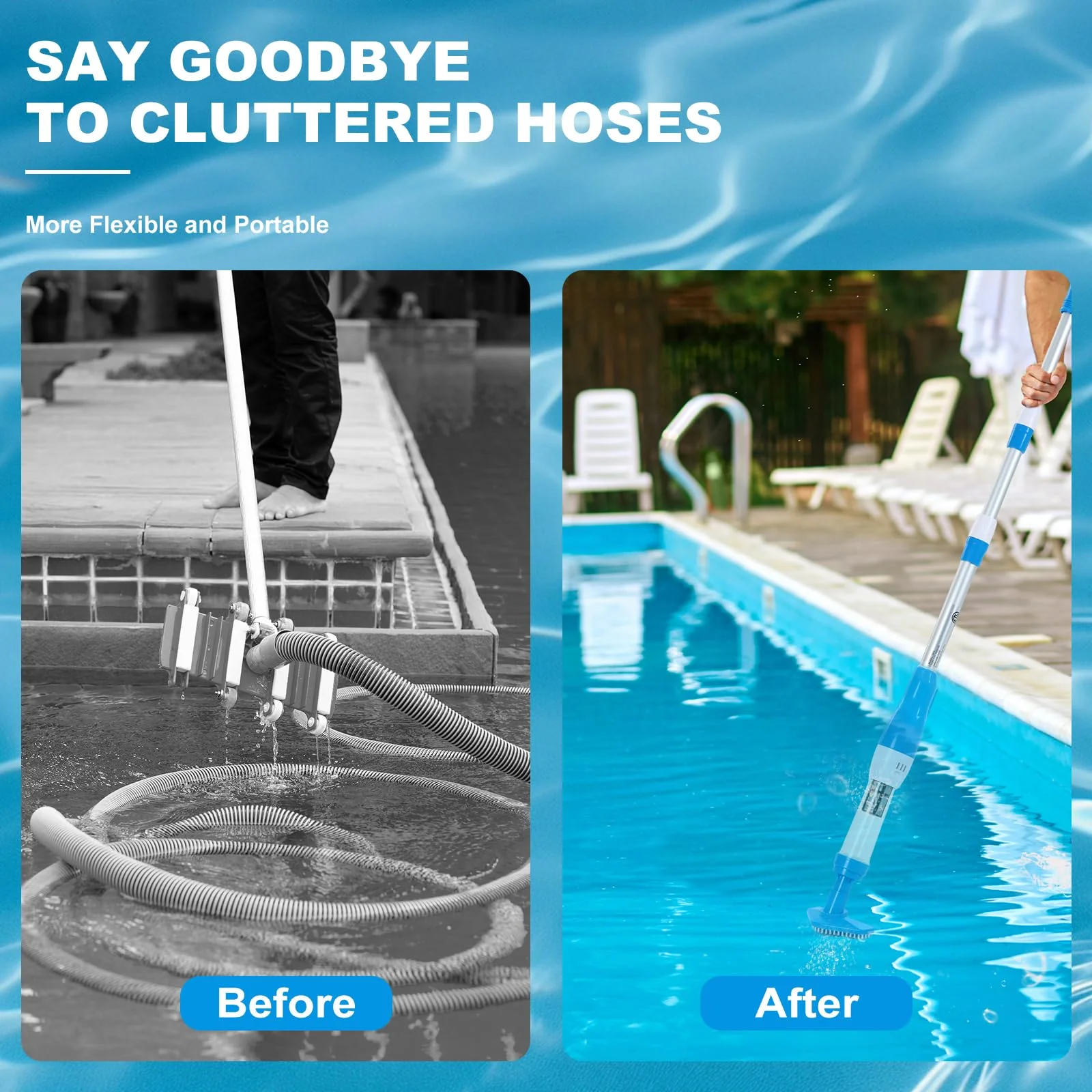 4 in 1 Cordless Rechargeable Small Pool Vacuum spa hot tub 90 Mins Running Time, 12 Gallons/Min Powerful Suction - Image 5