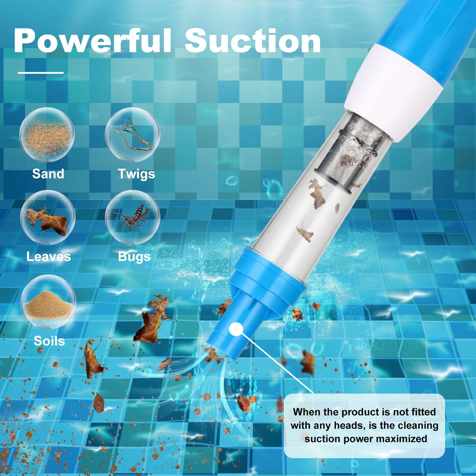 4 in 1 Cordless Rechargeable Small Pool Vacuum spa hot tub 90 Mins Running Time, 12 Gallons/Min Powerful Suction - Image 9