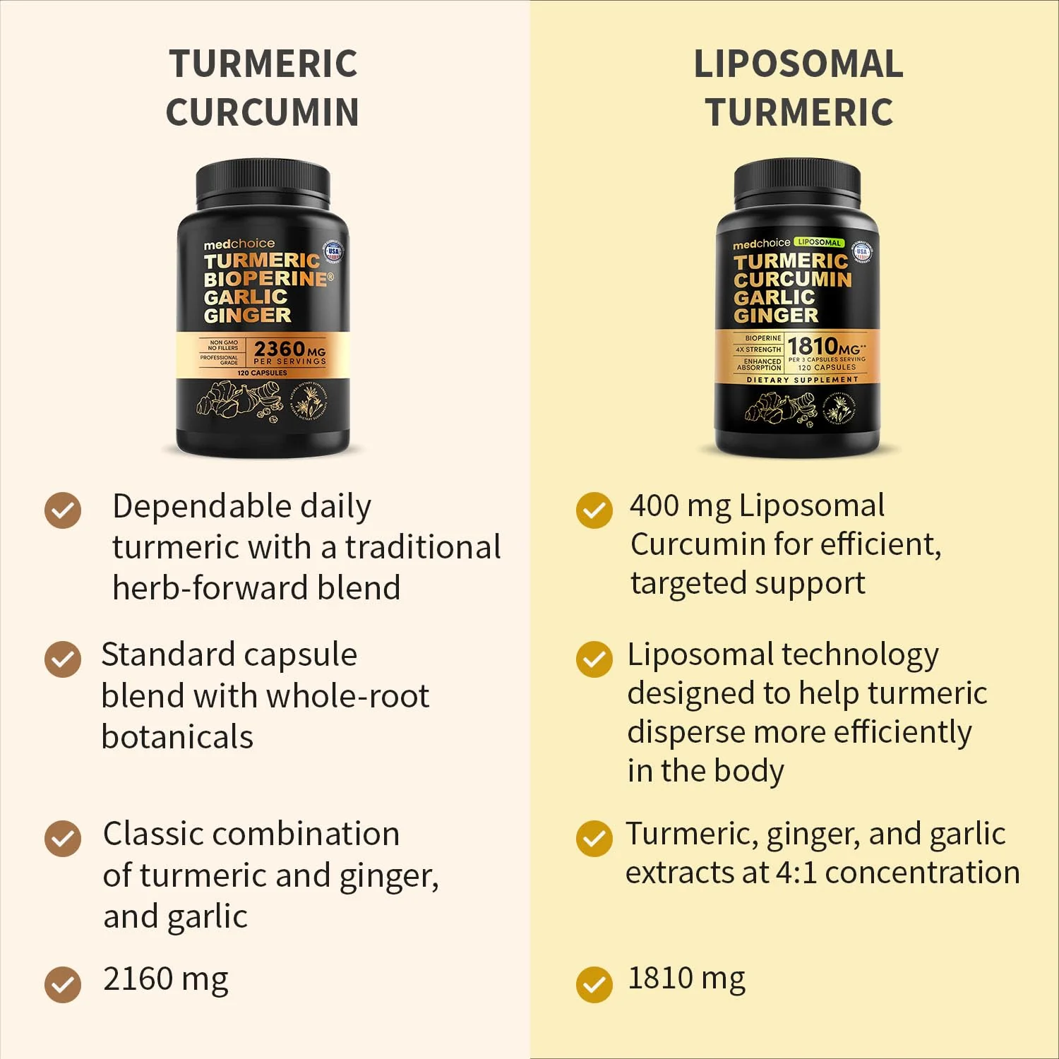 4-in-1 Turmeric Joint Support Supplements with Garlic and BioPerine - 2360 mg High Potency Herbal Blend for Mobility, Everyday Flexibility, Digestive Comfort, Active Aging Support (120ct, Pack of 3) - Image 5