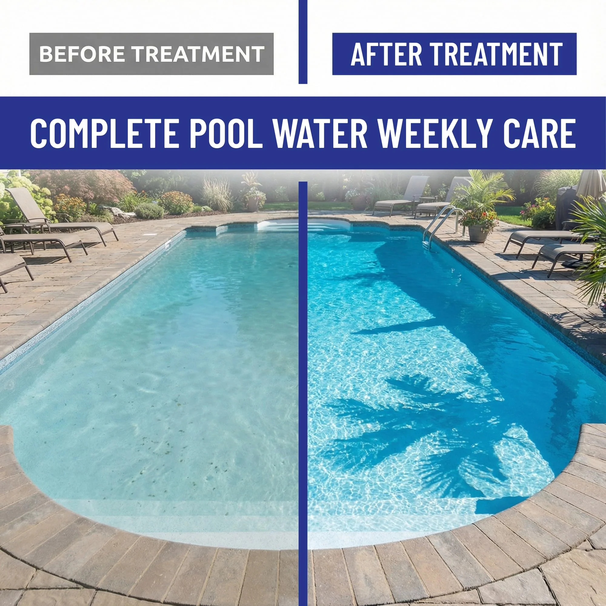 4-in-1 Weekly Pool Treatment - 3 L (101.5 fl oz) - Pool Chemicals, Phosphate Remover, Pool Clarifier, Enzyme Treatment + Waterline Cleaner, Perfect Clarity Finish, Saltwater Safe - BubbyShine - Image 6