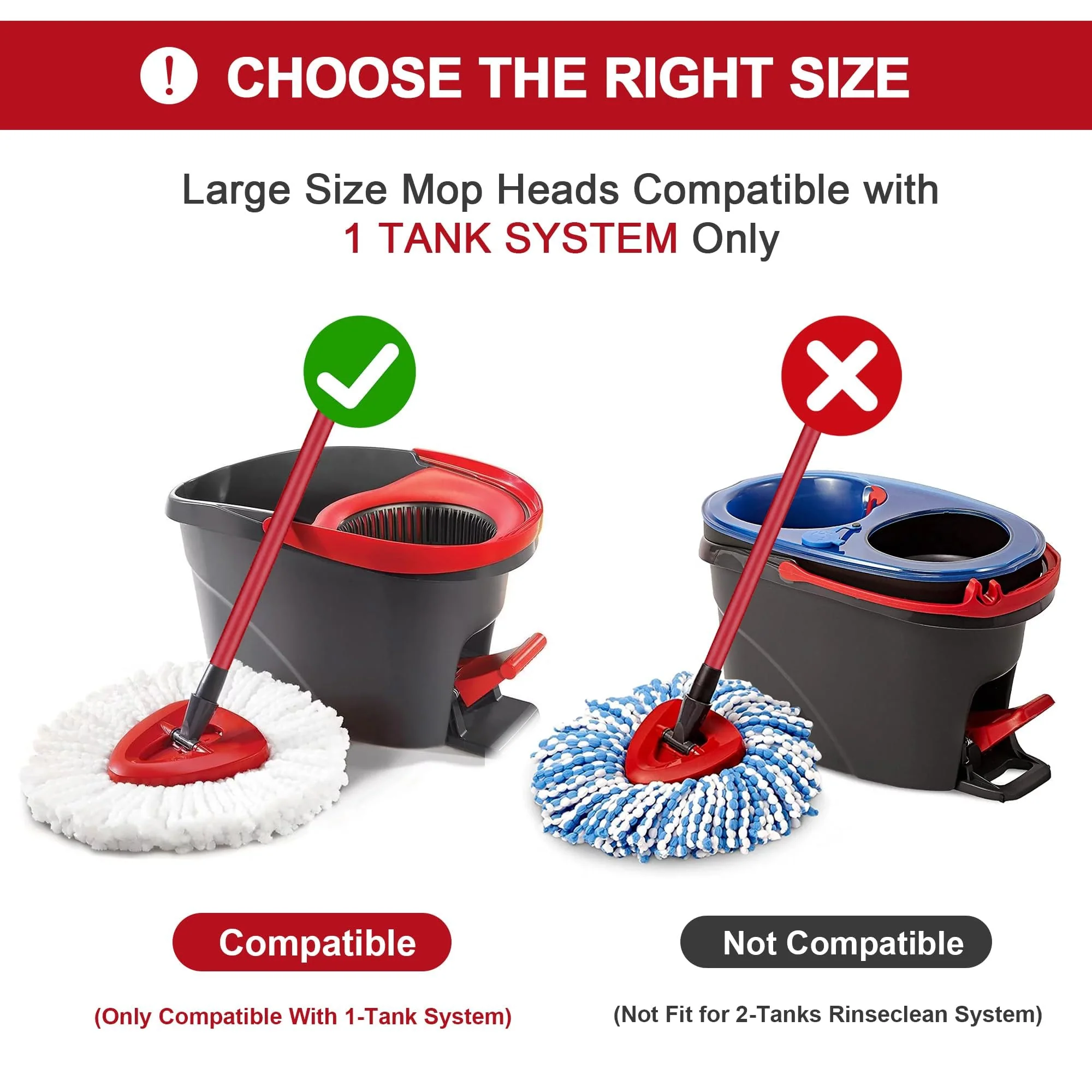 4 Pack Mop Heads Replacements for O-Ceda Easy Wrin Spin System, Microfiber Refills, Easy Cleaning Mop Repalce Head - Image 2