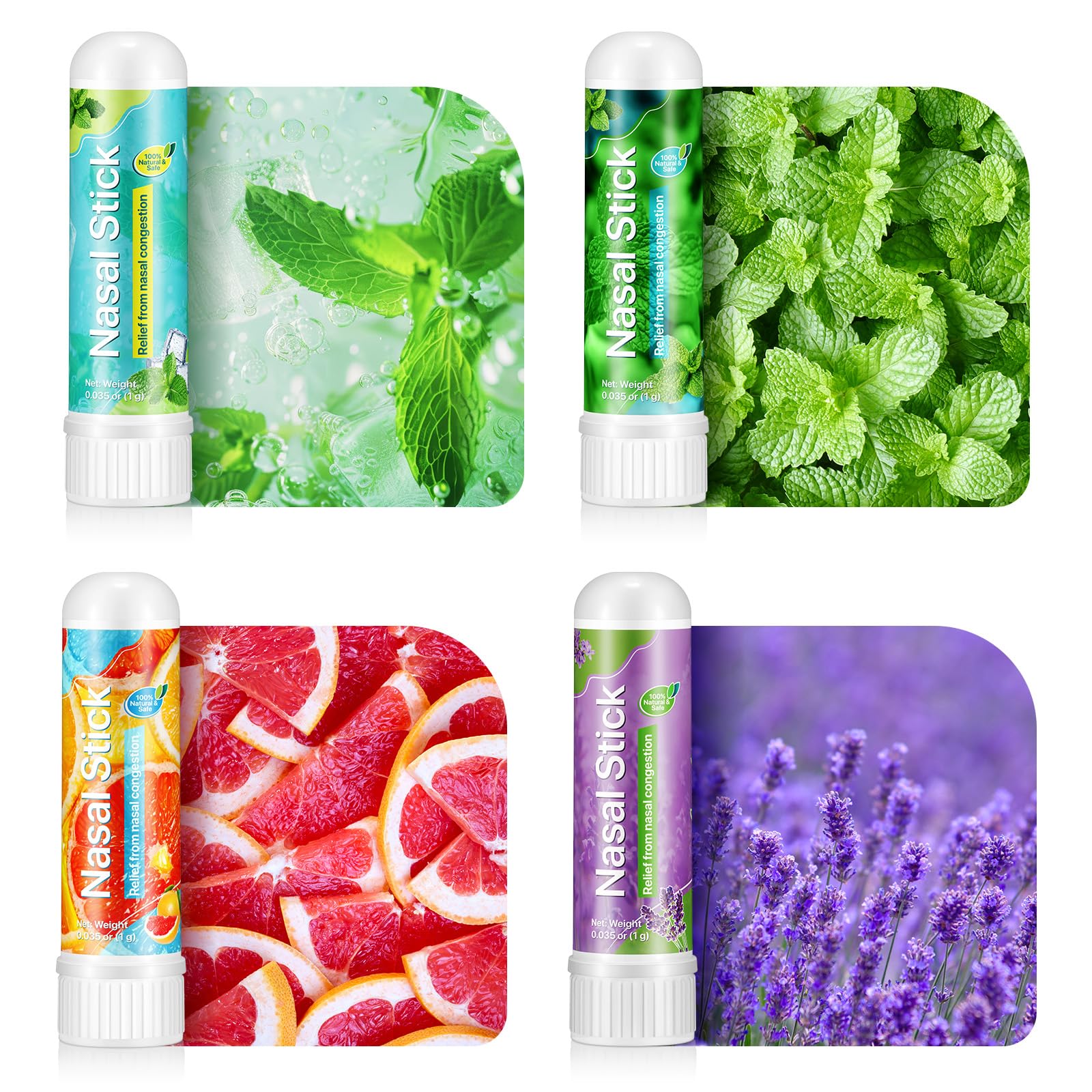4 Pack Nasal Stick,Nasal Inhaler Stick,Nose Inhaler Boost Energy Set,Inhaler,Sinus & Congestion Relief, Daily Relaxation, Stress Relief, Pure Natural Ingredients - Image 5