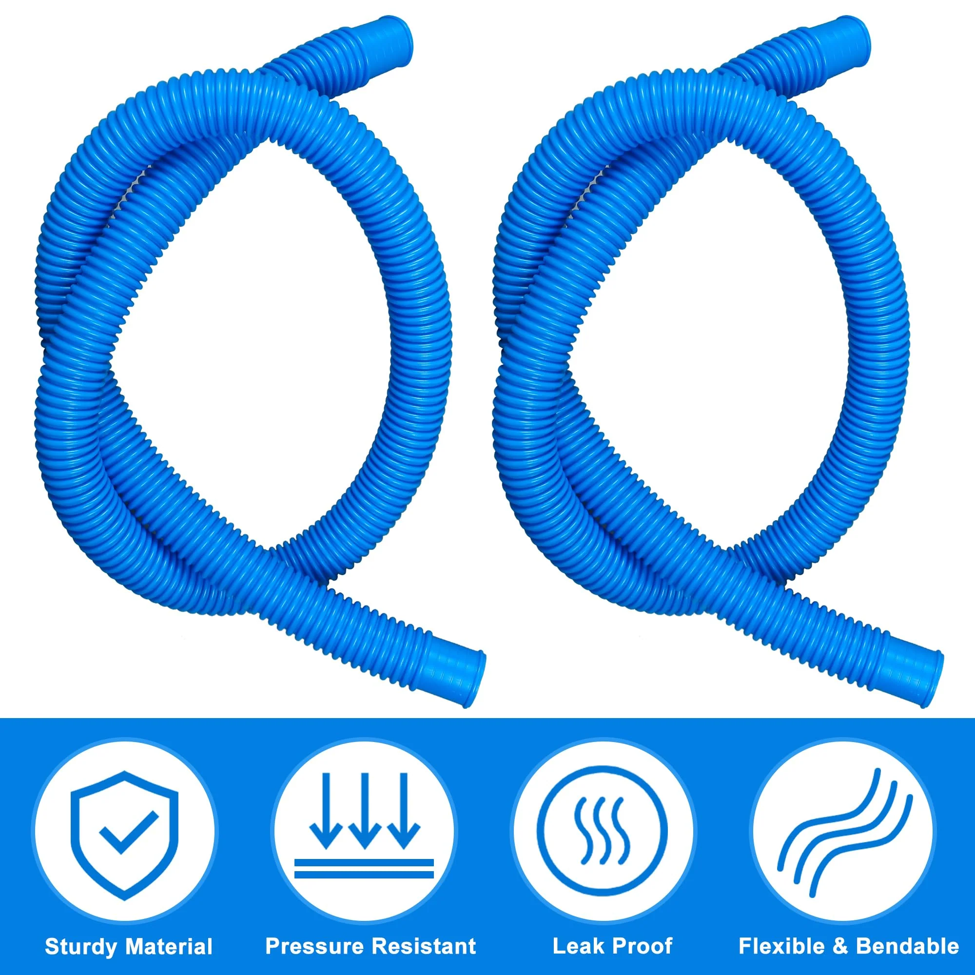 4 Pack Pool Hoses for Above Ground Pools 1.25" x 59" Replacement Pool Pumps Hose Filter Pumps Hose with 8 Metal Clamps for Swimming Pools Filter Pump - Image 5