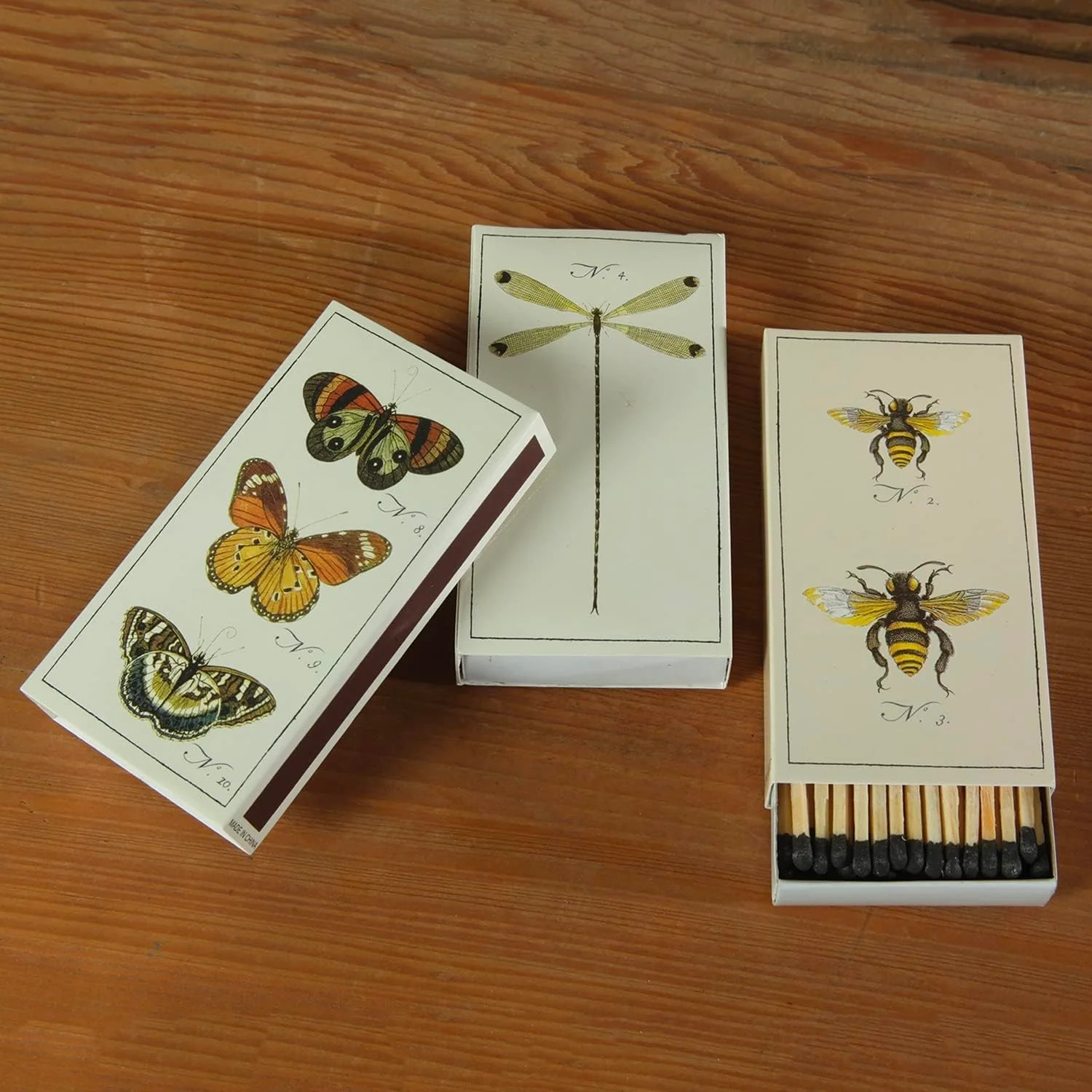 4" White Matches + 2 Boxes of HomArt Drawn Trees Designer Matchboxes + Extra Striker Stickers Included | 100 Classic White Tip Safety Matches with Decorative Matchboxes | Gifts by Thankful Greetings - Image 3