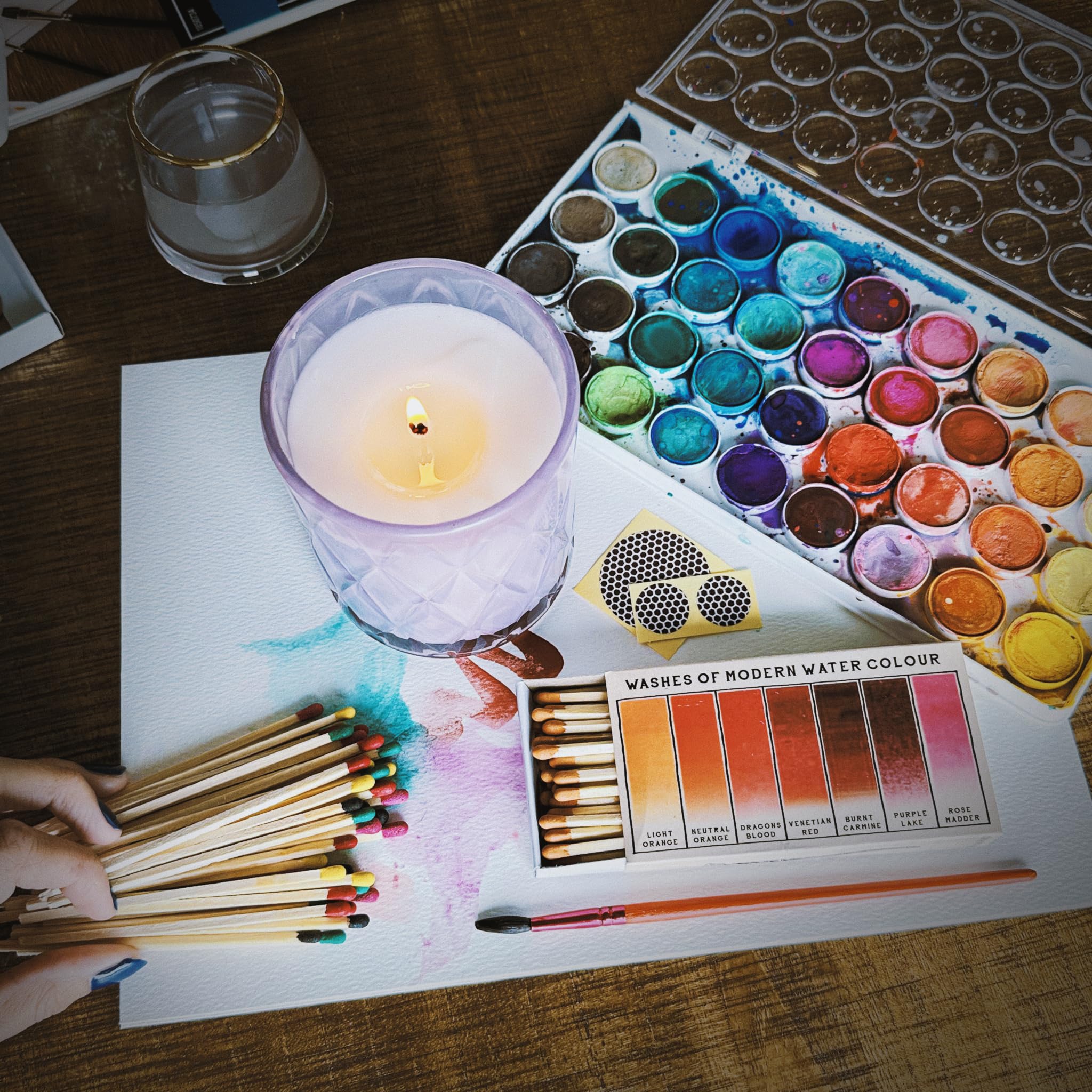 4" White Matches + 2 Boxes of HomArt Drawn Trees Designer Matchboxes + Extra Striker Stickers Included | 100 Classic White Tip Safety Matches with Decorative Matchboxes | Gifts by Thankful Greetings - Image 5