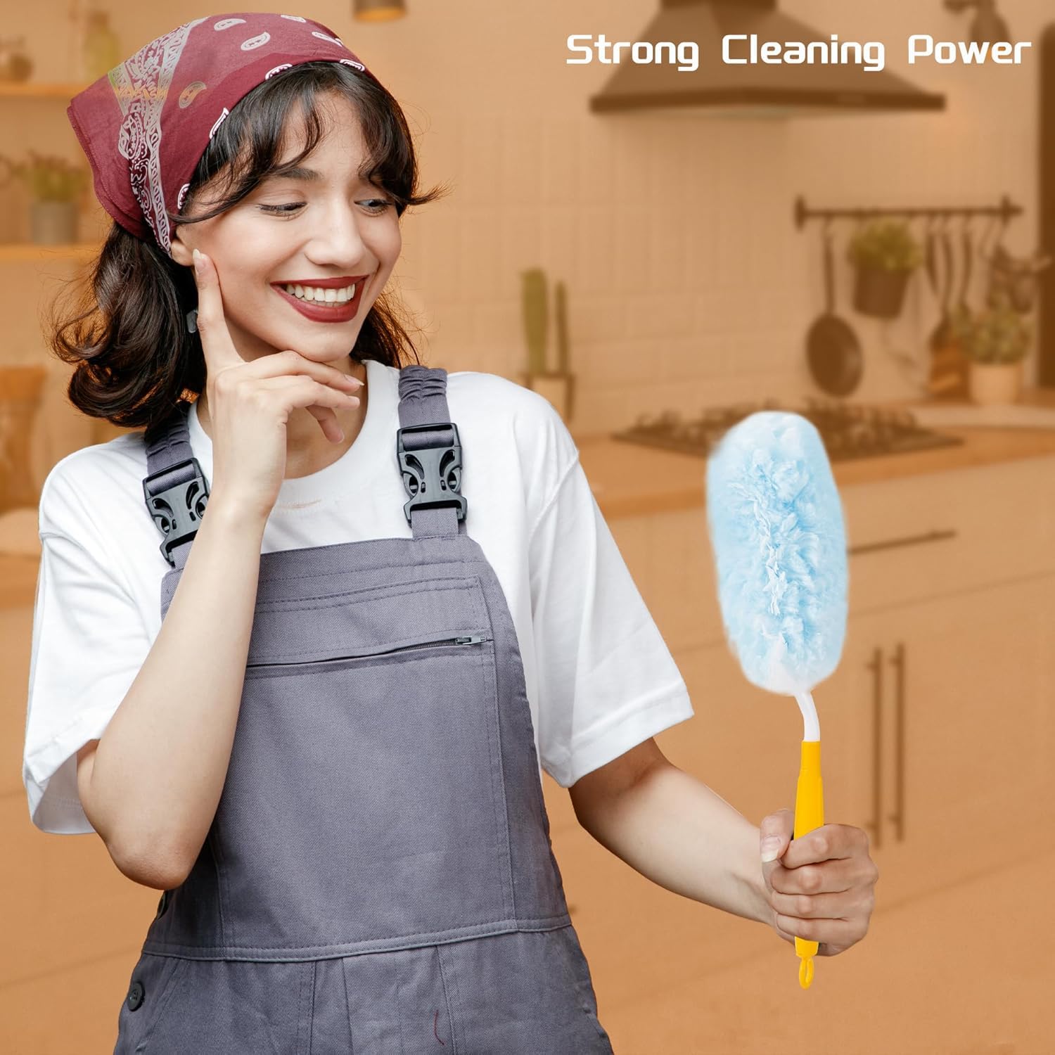 40 Count Duster Refills for Swiffer Duster Handle,360° Heavy Duty Duster Refills, Disposable Microfiber Duster for Dusting Furniture, Blinds, Ceiling Fans, Walls, (40 Count Refills& 2 Handle) - Image 6