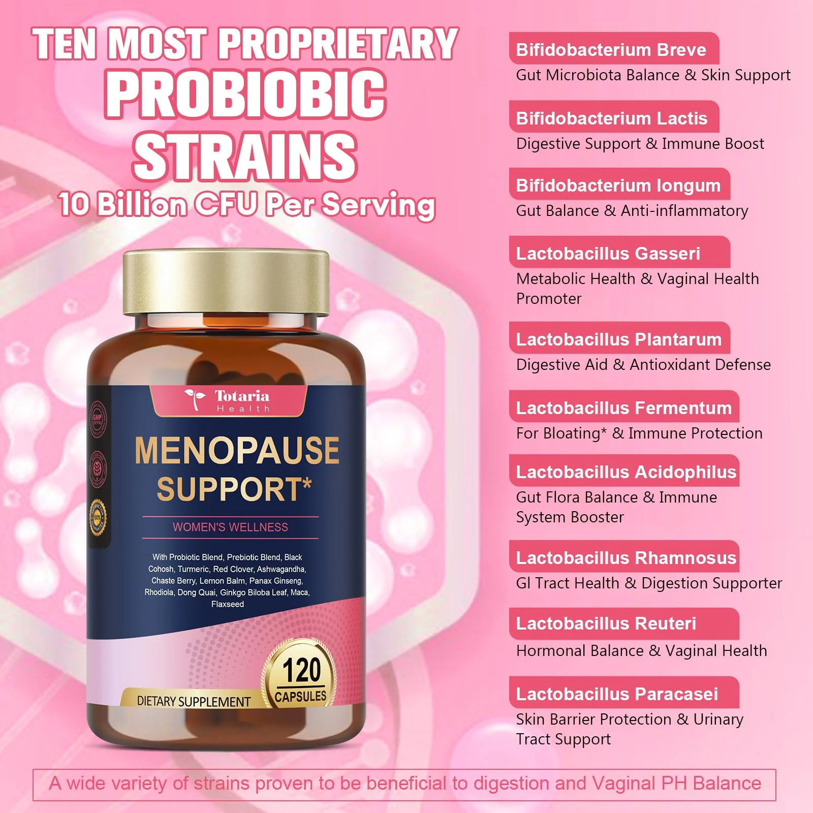 40-in-1 Menopause Supplements for Women, Multibenefit & Complete Black Cohosh for Hot Flashes, Night Sweats & Hormone Balance, w/ Probiotics, DIM, Vitex, Dong Quai, Red Clover and More, 120 Vegan Caps - Image 7