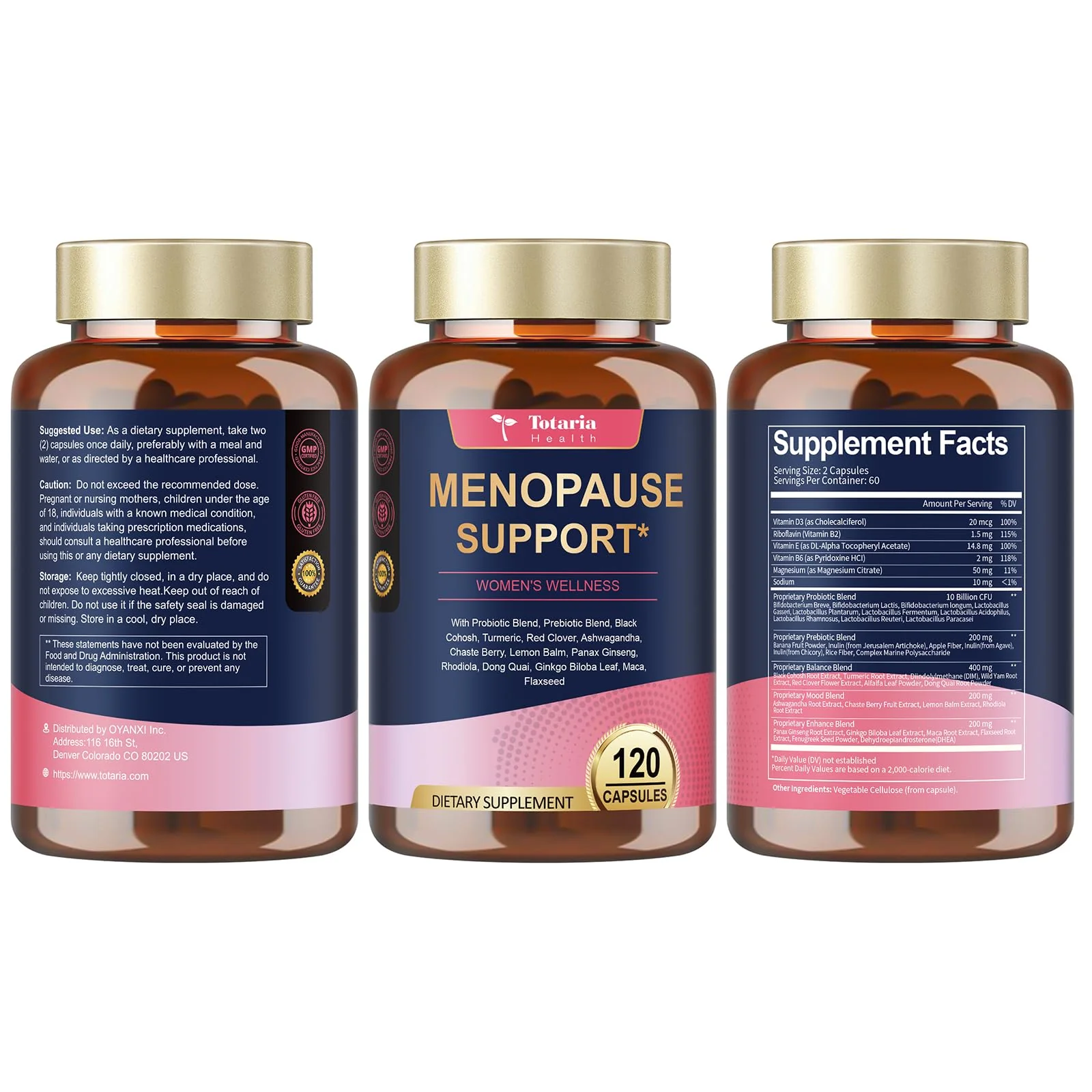 40-in-1 Menopause Supplements for Women, Multibenefit & Complete Black Cohosh for Hot Flashes, Night Sweats & Hormone Balance, w/ Probiotics, DIM, Vitex, Dong Quai, Red Clover and More, 120 Vegan Caps - Image 8