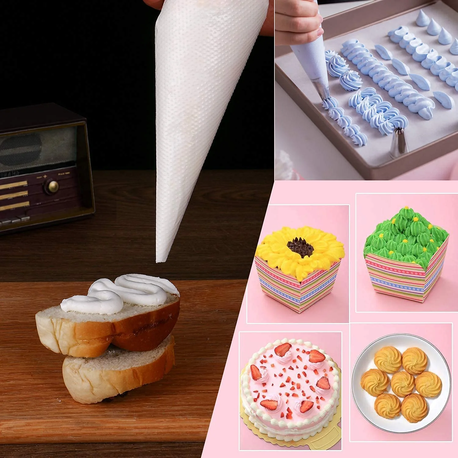 400 Pcs Disposable Piping Bags 12inch Anti-Burst Pastry Bags, Tipless Icing Piping Bag for Cake, Cream Frosting and Cookie Decoration Supplies - Image 5
