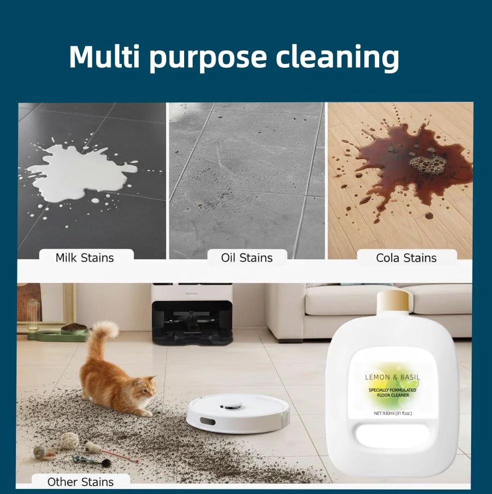 440934 Floor Cleaning Solution Compatible With NARWAL Robot Vacuum And Mop Cleaner(Model Freo | Freo X Ultra). Residue & Streak Free.Deep Cleans For Multiple Hard Floors.LEMON & BASIL Scent(2 bottle) - Image 4