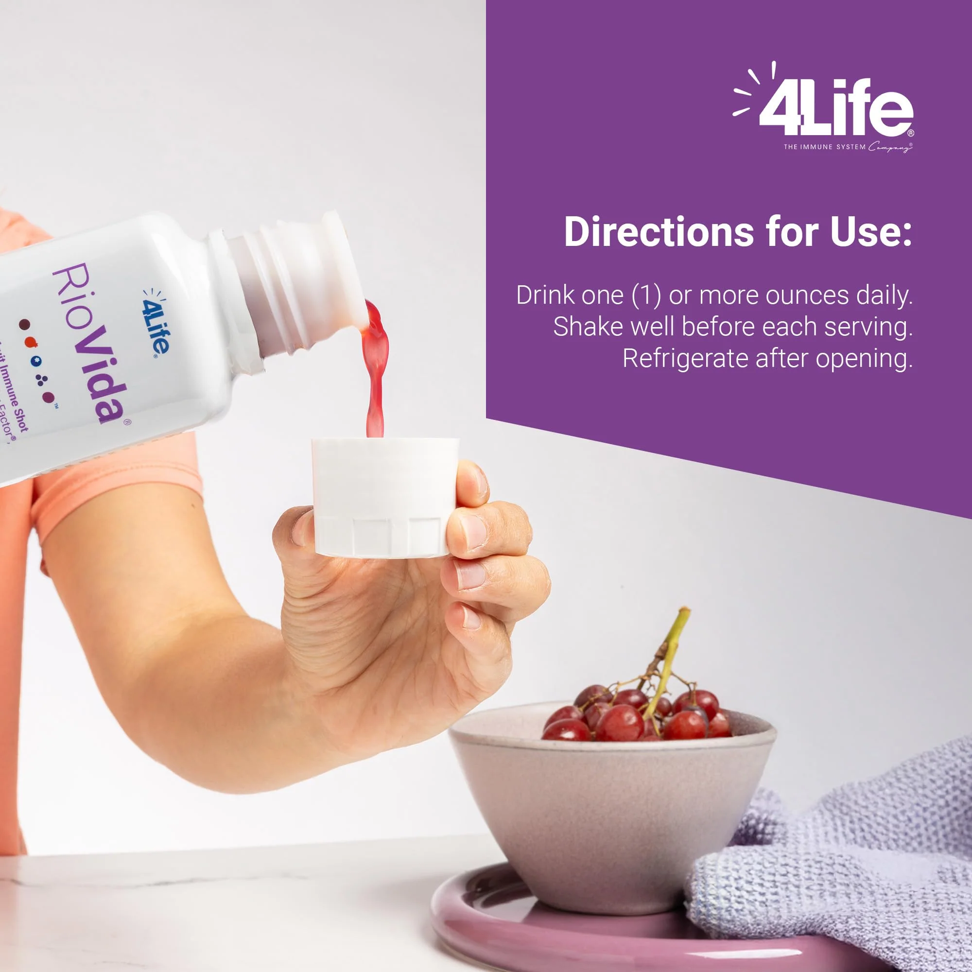 4Life Transfer Factor RioVida Tri-Factor Formula - Liquid Immune and Health Support with Vitamin C, Elderberry, Aronia Berry, Macqui, Blueberry, and Acai - Single Pack - Image 3