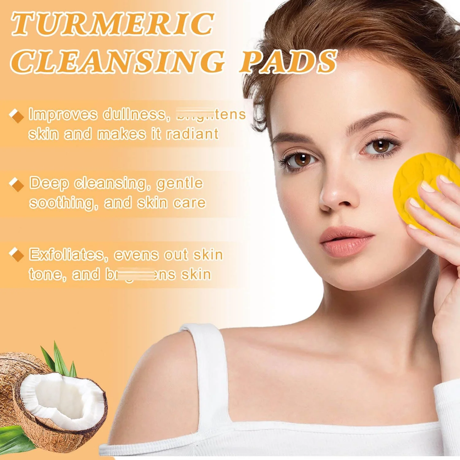 4Pcs Turmeric Wash and Care Three Piece Set,Tuemeric Facial Cleanser & Turmeric Soap Bar & Turmeric Face Scrub Pads,Face & Body Cleanser,Turmeric Cleansing Skincare Set, Deep Cleansing - Image 7