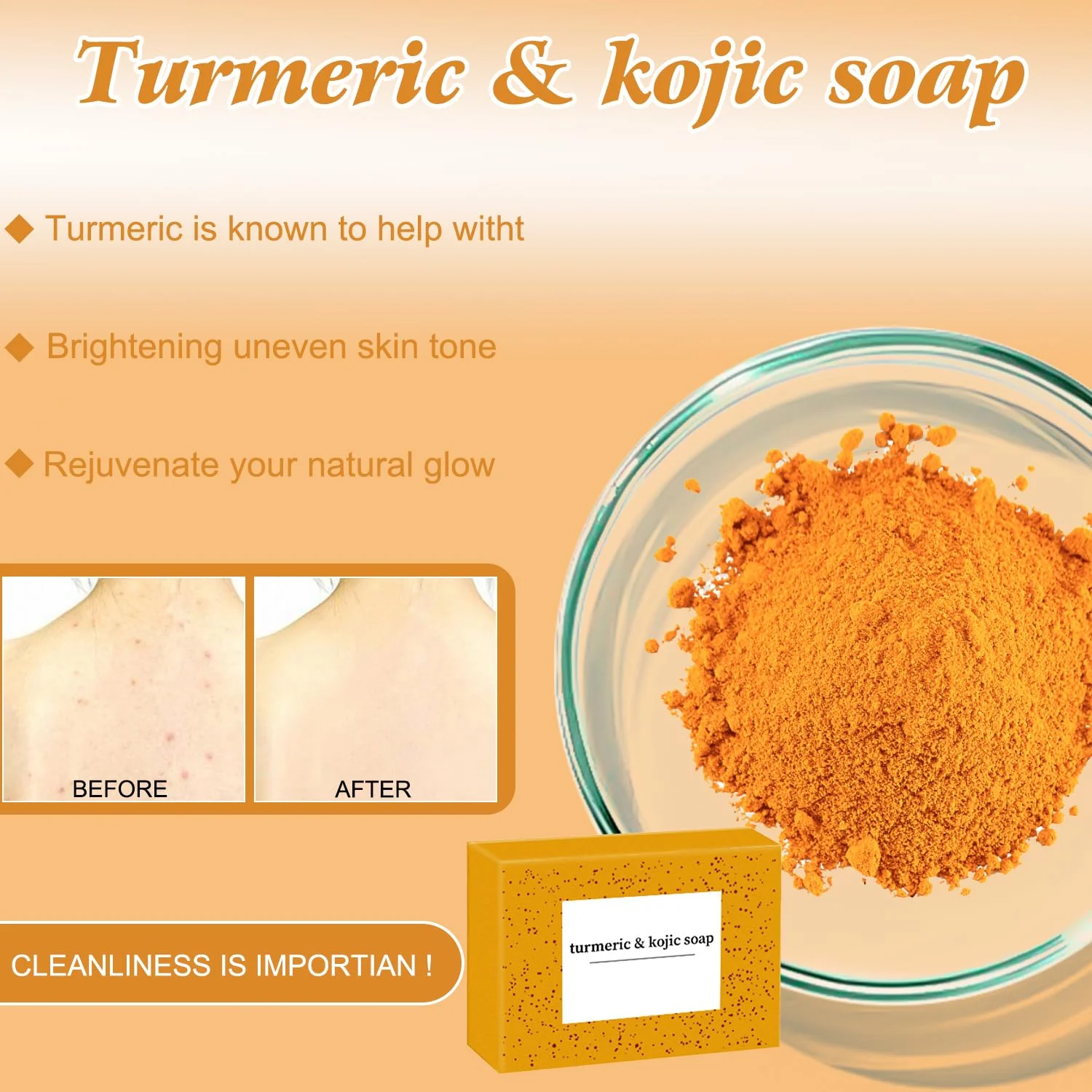 4Pcs Turmeric Wash and Care Three Piece Set,Turmeric Trio: Facial Wash,Cleansing Mousse & Soap for Skin Care,Turmeric Cleansing Exfoliating Pads,Turmeric Face Wash for Face & Body - Image 7
