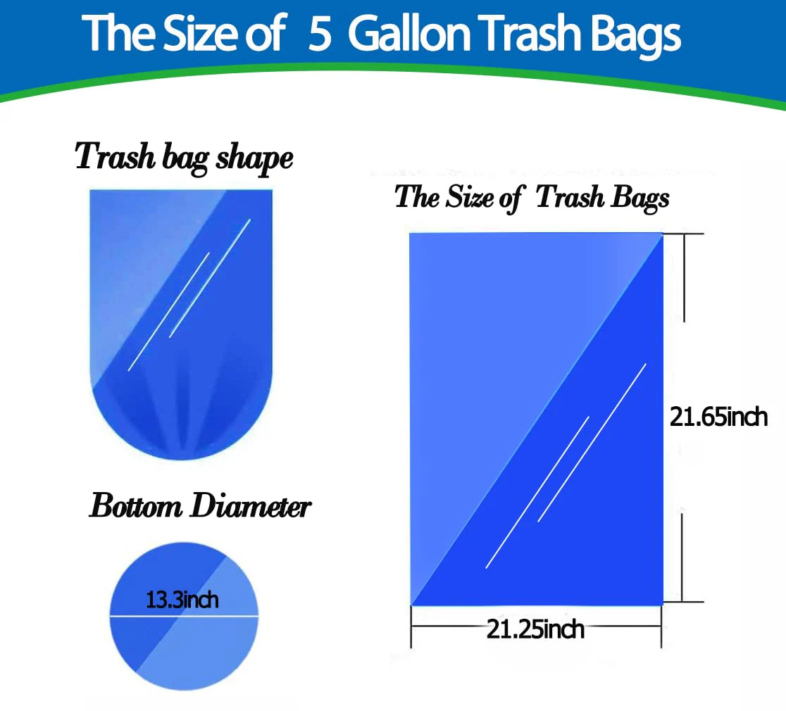 5 Gallon 80pcs (Fit 4.5-5.3 Gal) Small Clear Trash Bags Strong Garbage Bags, 18-20 Liter Bathroom Trash Can Bin Liners, Unscented Plastic Bags for Office, Waste Basket Liner, 4.5,5Gal-Clear - Image 2