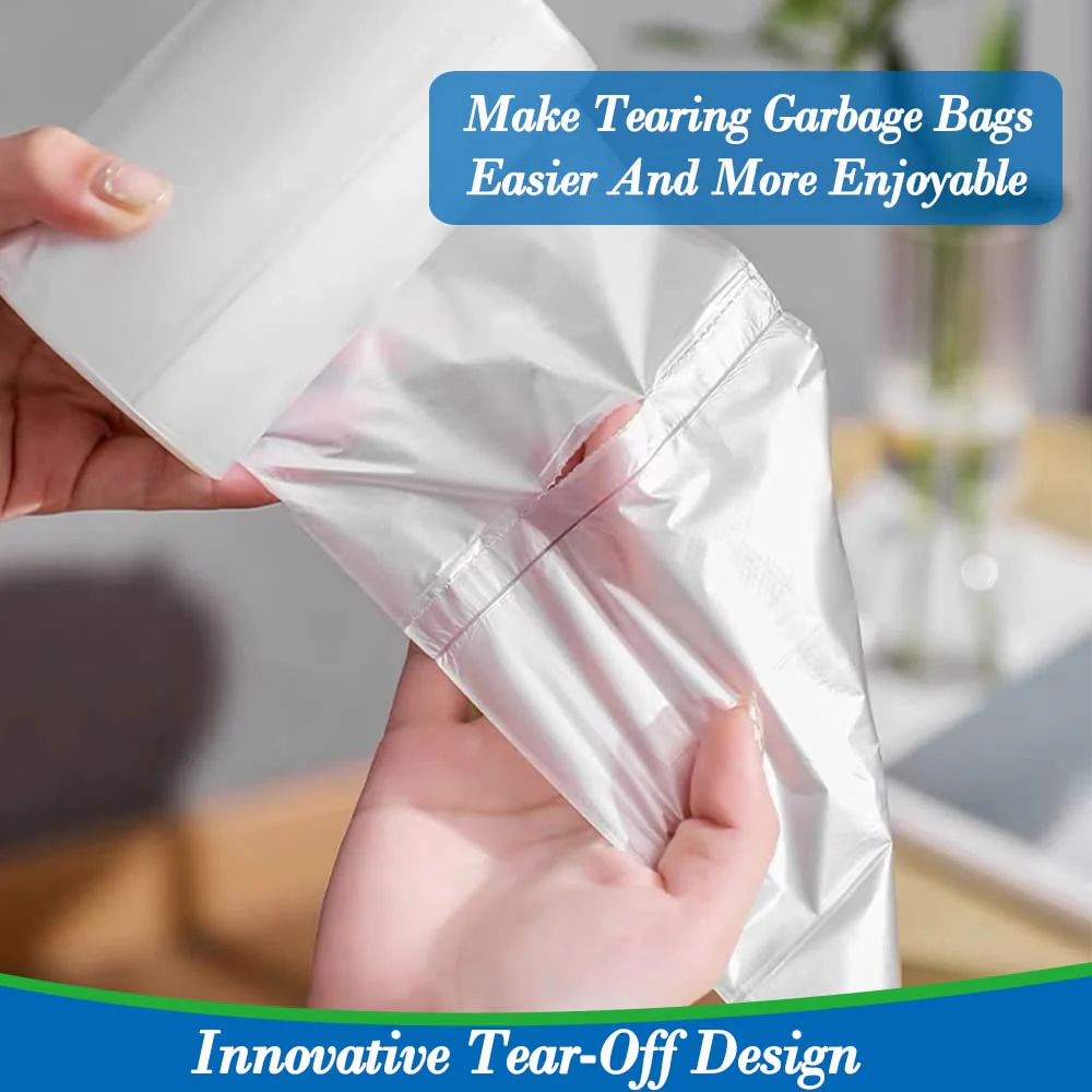 5 Gallon 80pcs (Fit 4.5-5.3 Gal) Small Clear Trash Bags Strong Garbage Bags, 18-20 Liter Bathroom Trash Can Bin Liners, Unscented Plastic Bags for Office, Waste Basket Liner, 4.5,5Gal-Clear - Image 3