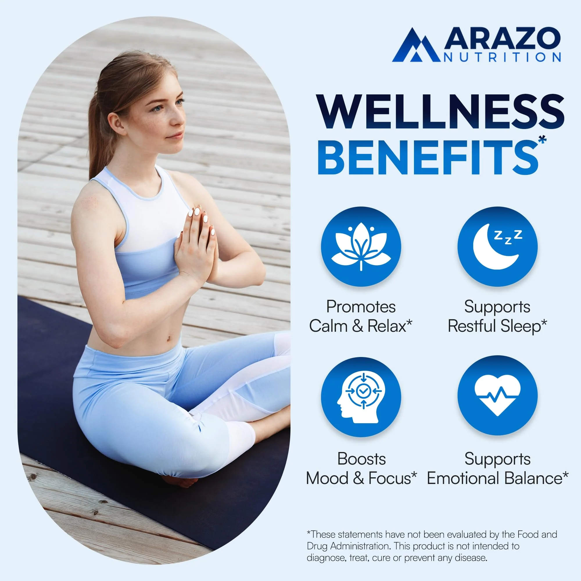 5-HTP 200 MG Per Serving Plus Calcium for Mood, Sleep – Supports Calm and Relaxed Mood – 99% High Purity – 120 Capsules – Arazo Nutrition - Image 7