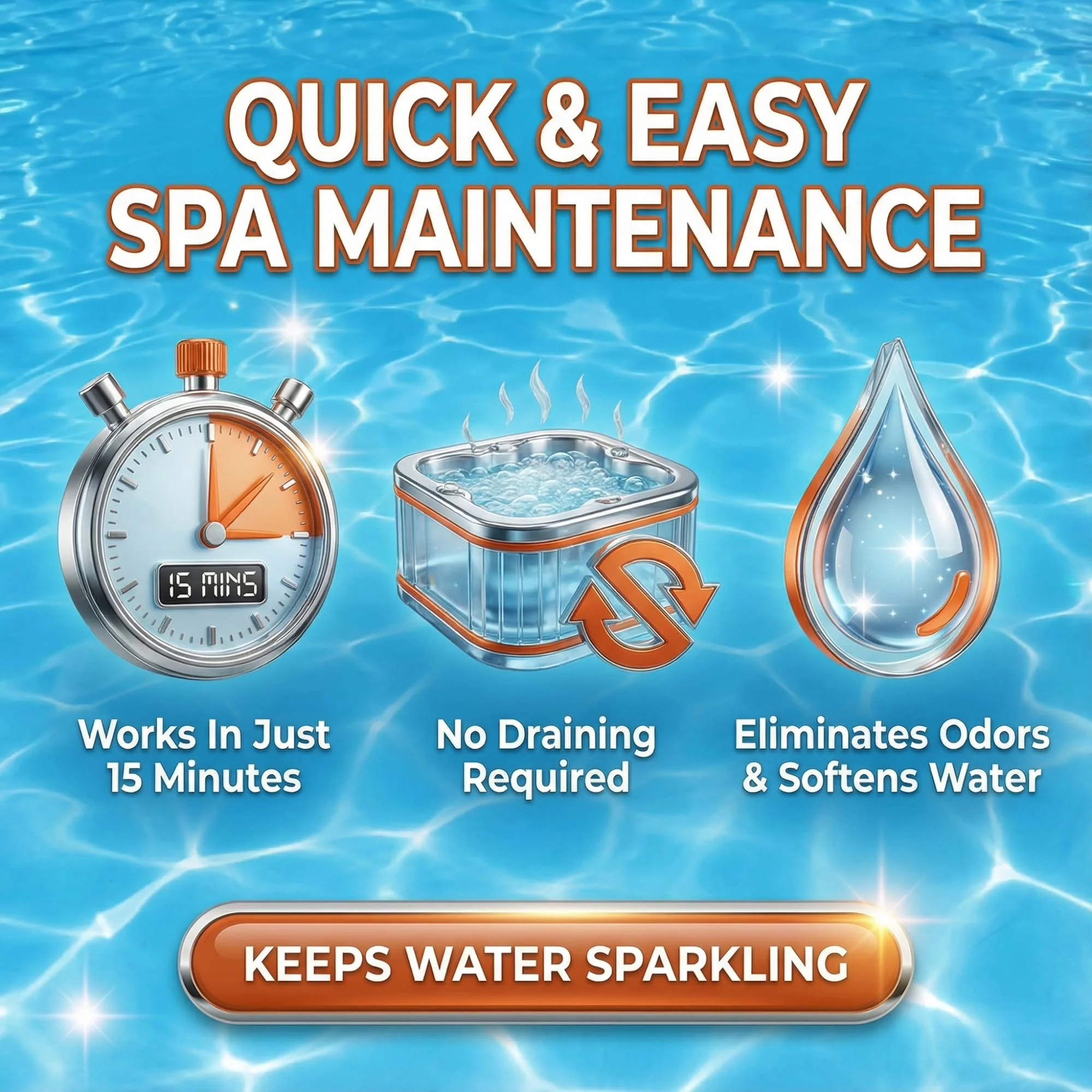 5-in-1 Hot Tub Chemicals – Spa Weekly Enzyme Cleaner & Clarifier, Scum Line Cleaner, Filter Protector + Water Conditioner, Clear Finish for Spas & Inflatable Tubs, 3 Liter (101.5 fl oz) – BubbyShine - Image 5
