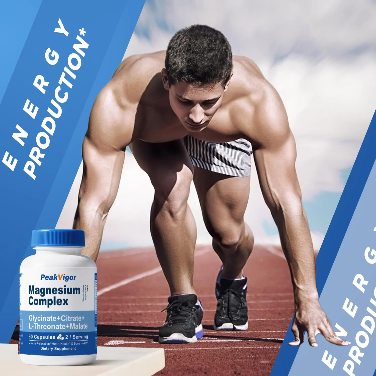 5 in 1 Magnesium Complex, 976mg Complex with Magnesium Glycinate, Citrate, Malate & L-Threonate, Vitamin B6 for High Absorption, Third Party Tested, Gluten-Free, Easy-Swallow Vegan Capsule - Image 2