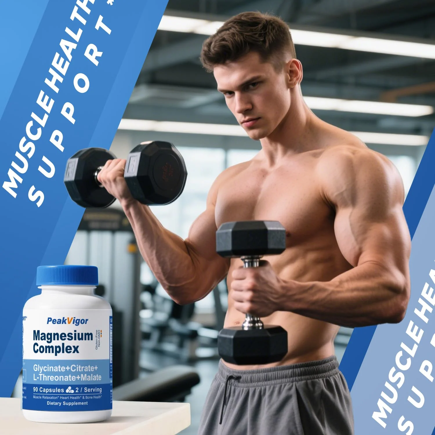 5 in 1 Magnesium Complex, 976mg Complex with Magnesium Glycinate, Citrate, Malate & L-Threonate, Vitamin B6 for High Absorption, Third Party Tested, Gluten-Free, Easy-Swallow Vegan Capsule - Image 3