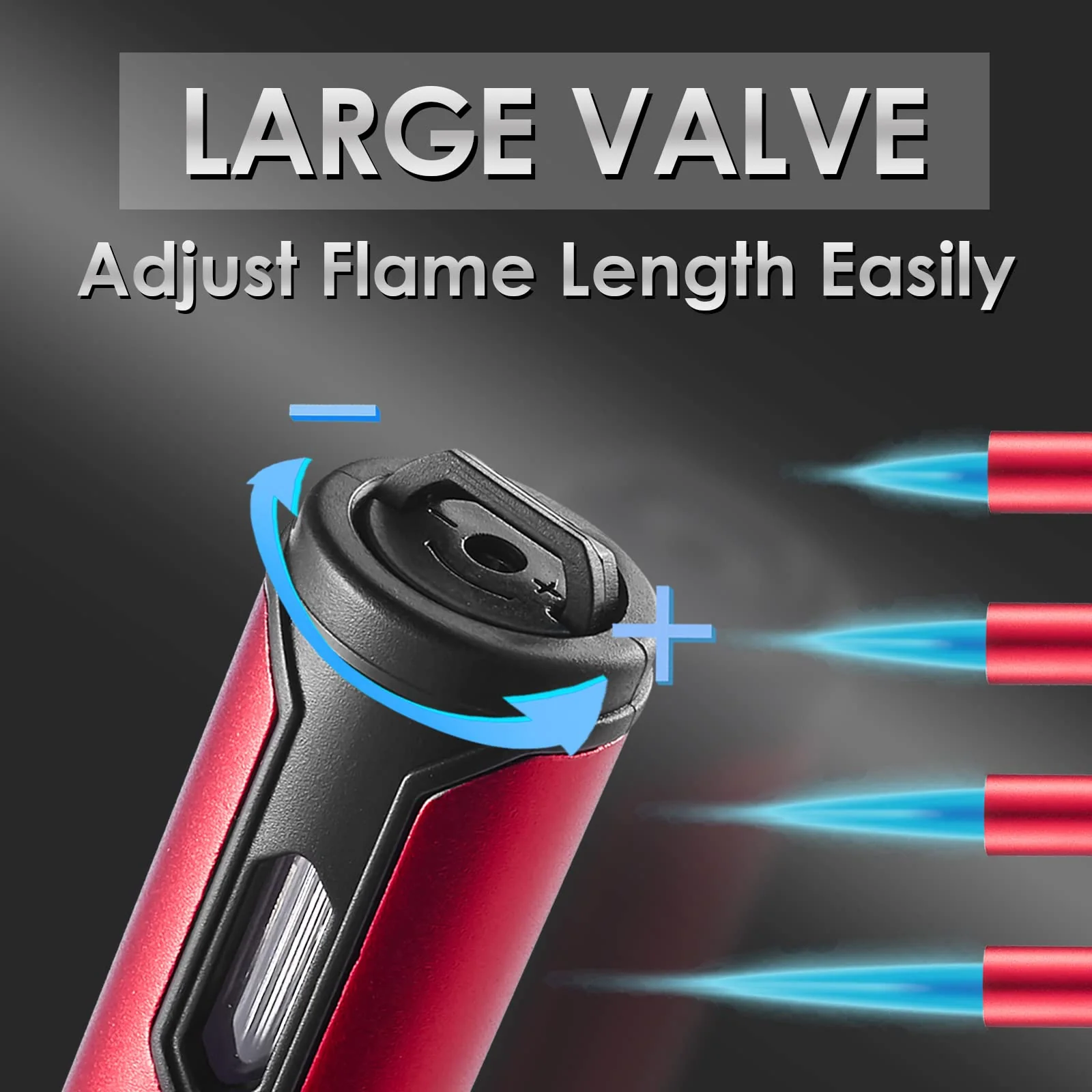 5 Pack Butane Torch Lighter, Urgrette 6-inch Refillable Pen Lighter Pencil Torch Lighter Adjustable Jet Flame Butane Lighter for Grill BBQ Candle Camping (Gas Not Included) - Image 5