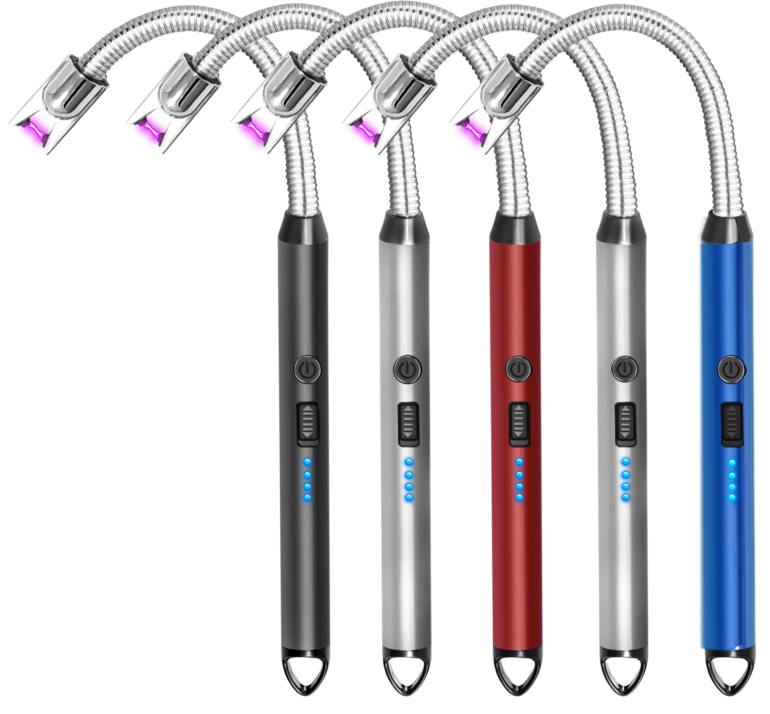 5 Pack Candle Lighter Electric Rechargeable Flameless Arc Lighters Flexible Neck USB Plasma Long Lighter for Candles BBQ Grill Camping Birthday Fireworks