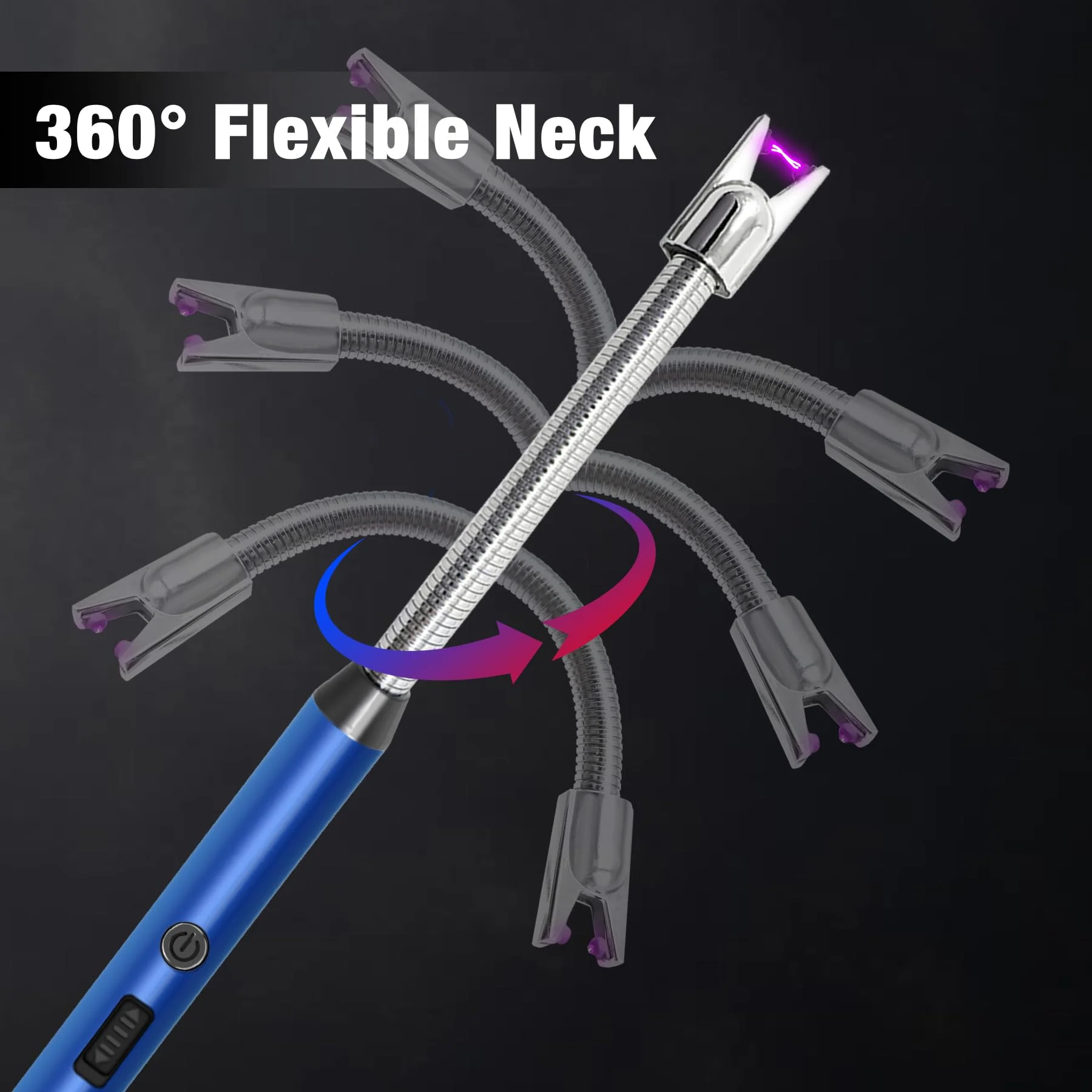 5 Pack Candle Lighter Electric Rechargeable Flameless Arc Lighters Flexible Neck USB Plasma Long Lighter for Candles BBQ Grill Camping Birthday Fireworks - Image 3